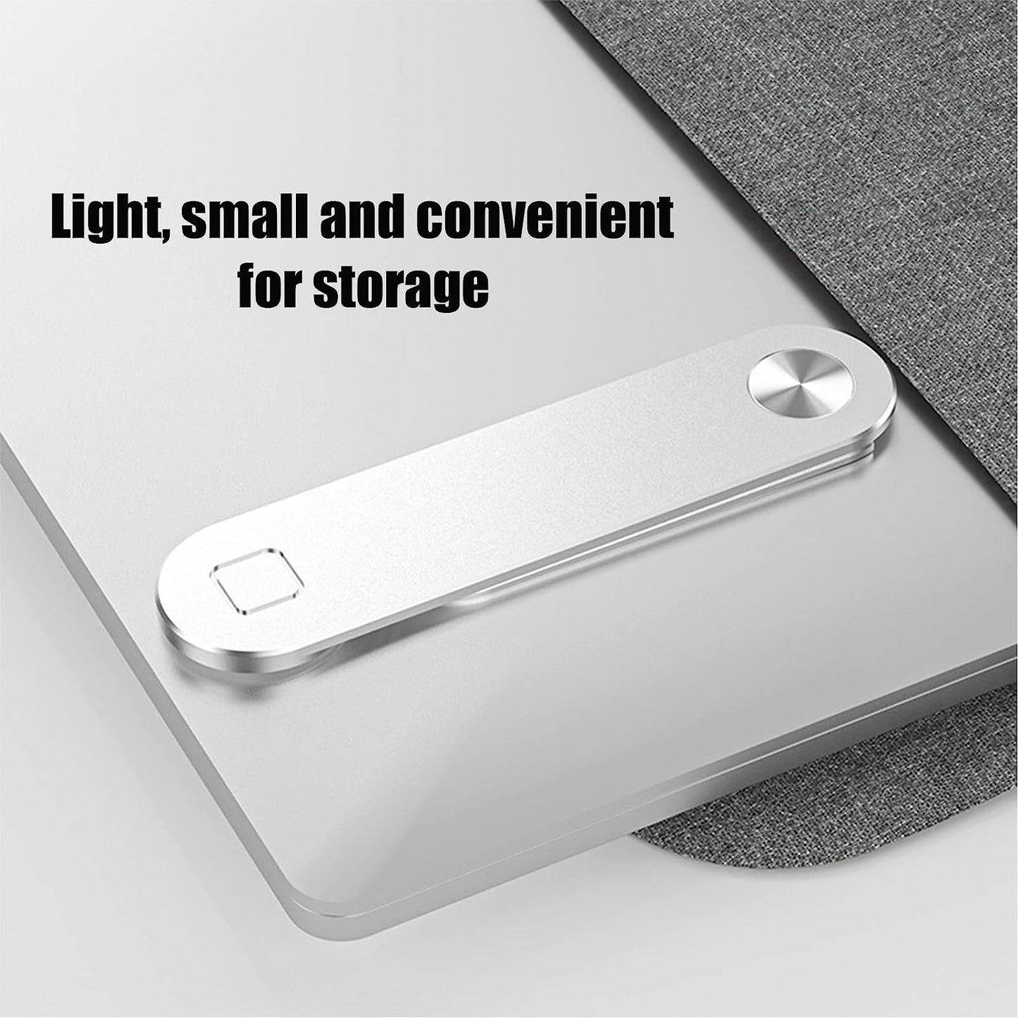 DGLOZE Magnetic Laptop Phone Holder, Adjustable Laptop Phone Mount, Laptop Side Mount Clip Compatible with All Mobile Phone (Silver) Dgloze