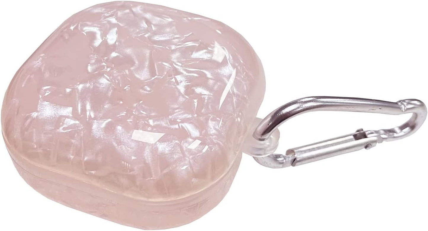 Fycyko Compatible with Samsung Galaxy Buds 2 Case/Galaxy Buds Pro Case/Galaxy Buds Live Case,Cute Sparkle Flower Pattern Shockproof Protective Cover Case with Keychain,Sunflower Fycyko Pink