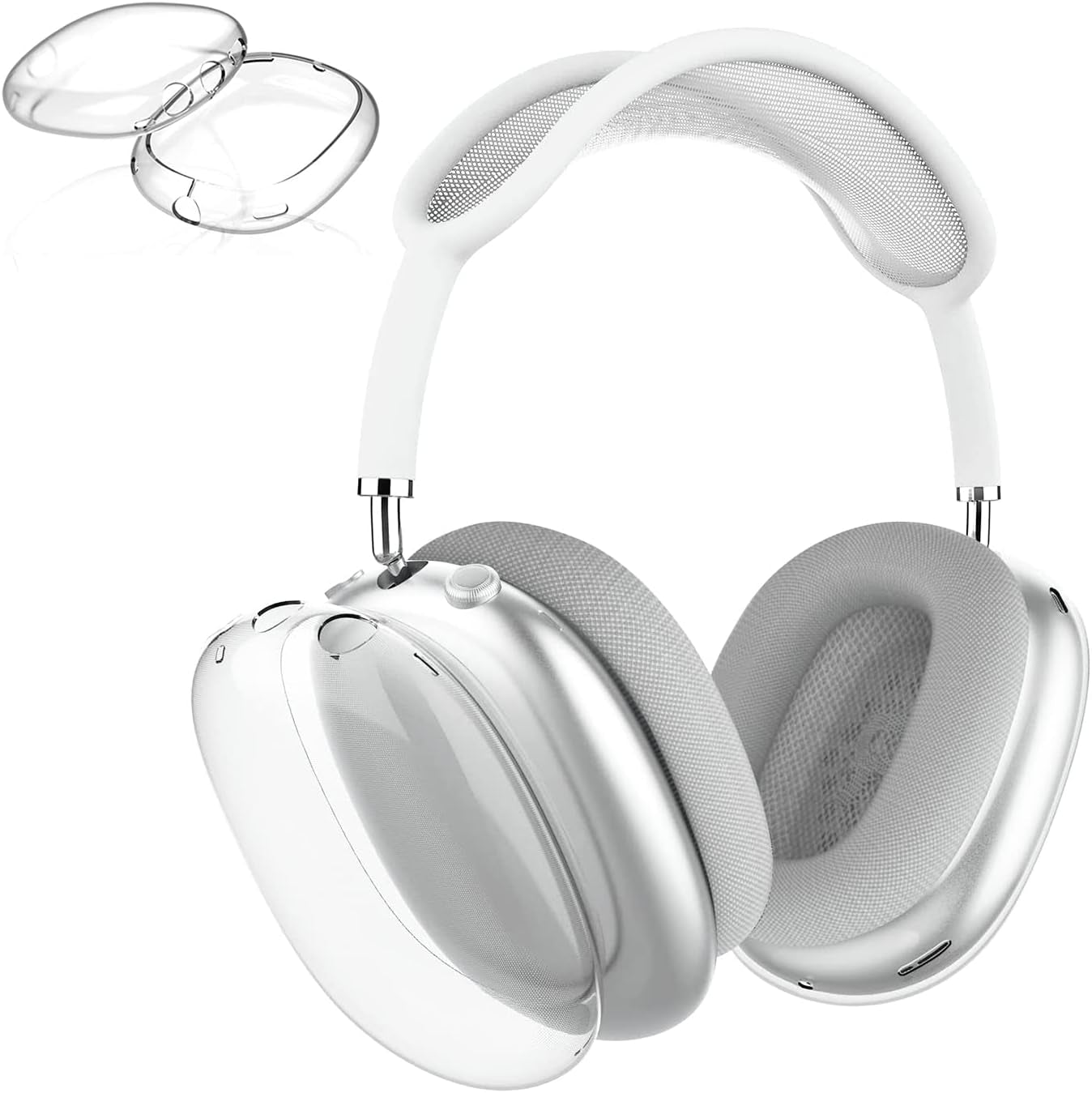 Aircawin for Airpods Max Case Clear Glitter,Soft TPU Clear Case for Airpods Max Case Cover,Shockproof Anti-Scratch Protective Case No-Yellowing Transparent Accessories for Airpod Max Headphone-Glitter Aircawin Clear