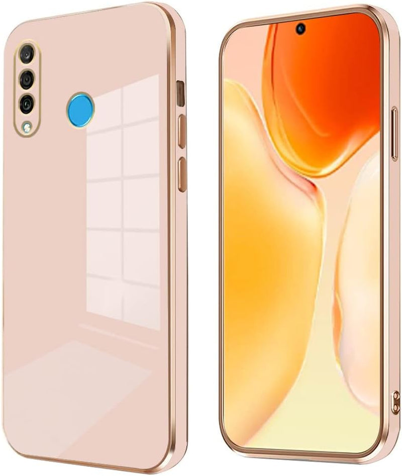 Wousunly Compatible with Huawei P30 Lite Case Silicone Pink, Plating Huawei P30 Lite Phone Case Shockproof Thin and Soft Cover (Green) Wousunly Pink