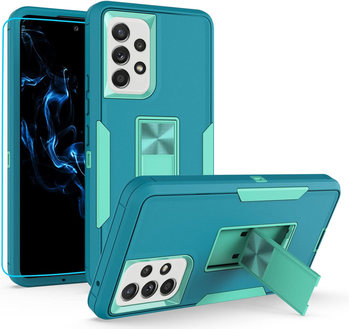 MDCN Samsung A53 5G, Galaxy A53 5G Case, Military Grade Heavy Duty with HD Screen Protector Magnetic Ring Kickstand Car Mount Protection Armor Phone Case Cover for Samsung Galaxy A53 5G (Navy_Blue) Jinxian Co., Ltd. Samsung Galaxy A53 5G Seagreen Magnetic Car Mount Kickstand Case