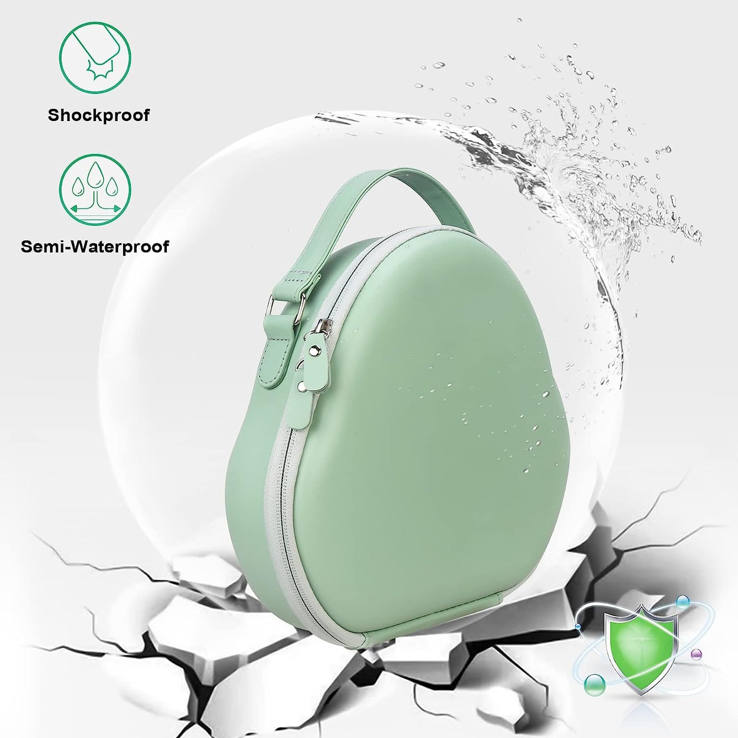 Canboc Airpods Max Case for Apple Airpods Max Headphone, Hard Carrying Smart Headphones Case, Extra Space Fits Cable, Charger, Upgrade-Green (PU) Canboc