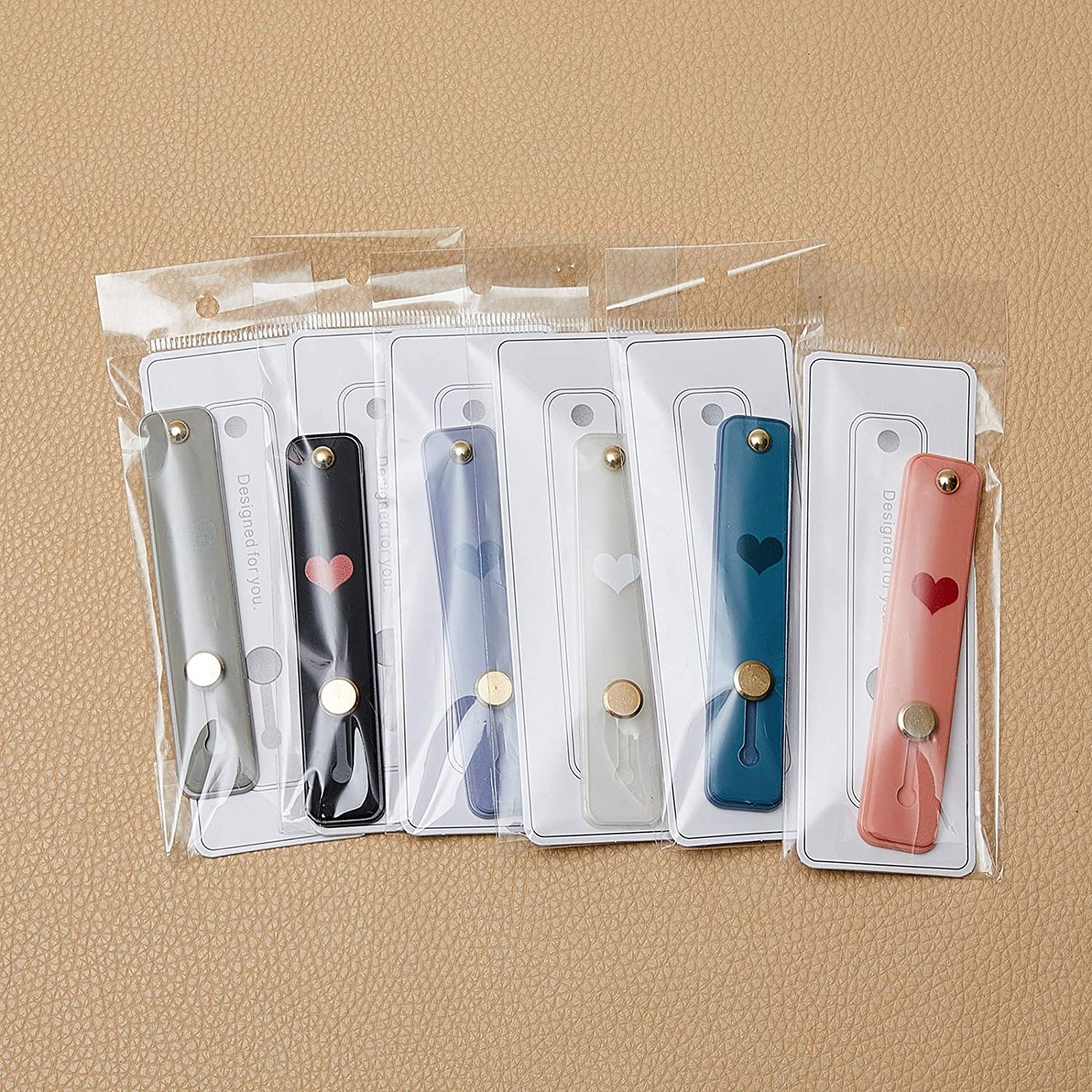 6 Pieces Phone Finger Grip Portable Telescopic Finger Strap Bracket Silicone Mobile Phone Ring Stand Phone Grip Finger Strap for Most Mobile Phones (Orange, Blue, Purple, Black, White, Gray) Weewooday