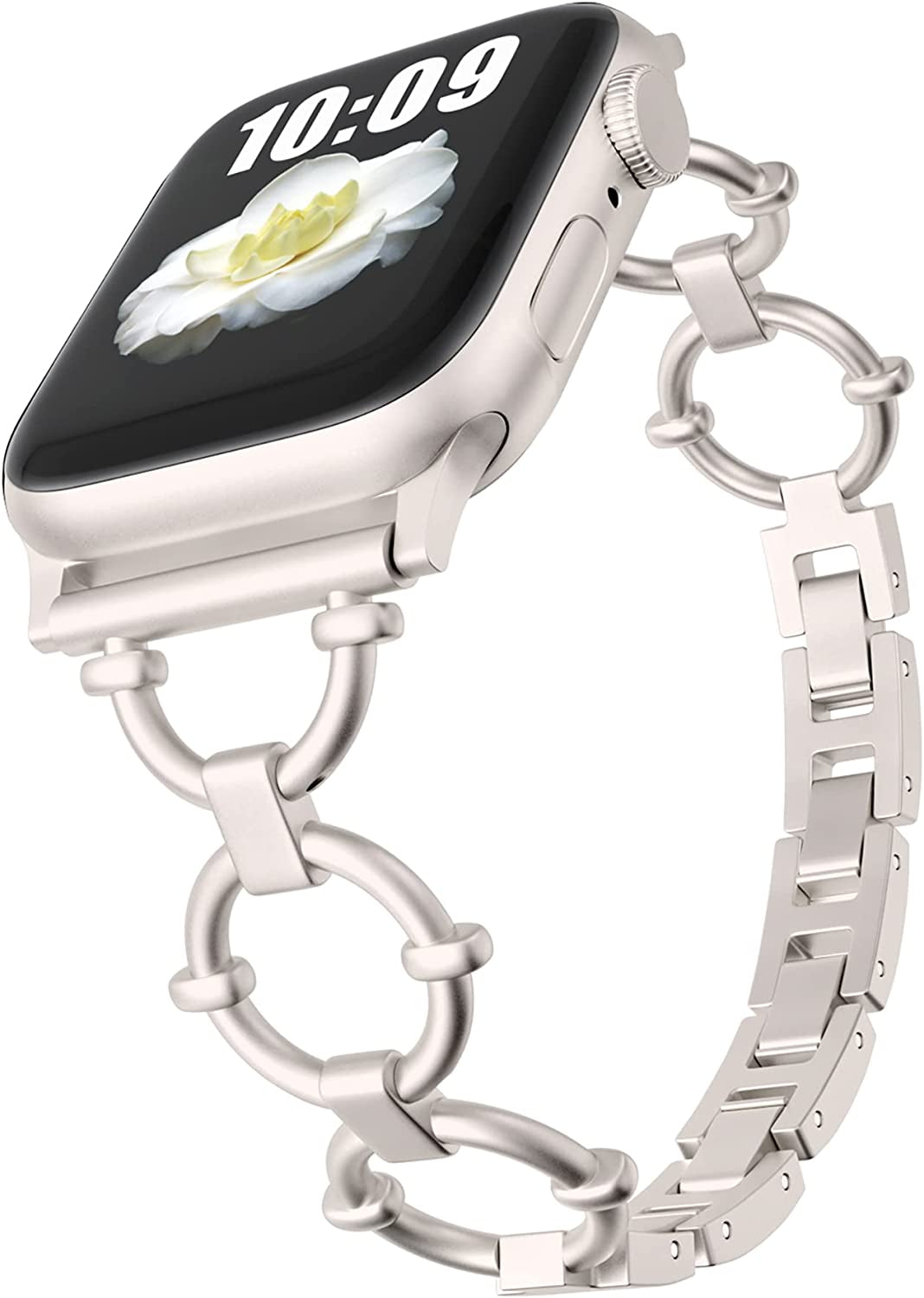 Yncamoo Slim Band Compatible with Apple Watch 38Mm 40Mm 41Mm 42Mm 44Mm 45Mm 49Mm SE Series 8 7 6 5 4 3 2 1, Women Adjustable Replacement Bracelet, Jewelry Metal Strap Yncamoo Starlight 38/40/41mm