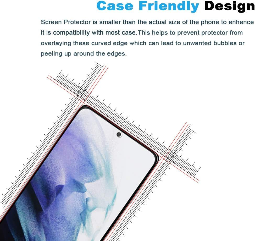 Iander 3 Pack Glass Screen Protector for Galaxy S21, 3 Pack Camera Lens Protector with Easy Installation Tray, Supports Fingerprint Sensor, HD Retina Clarity, Case Friendly iAnder