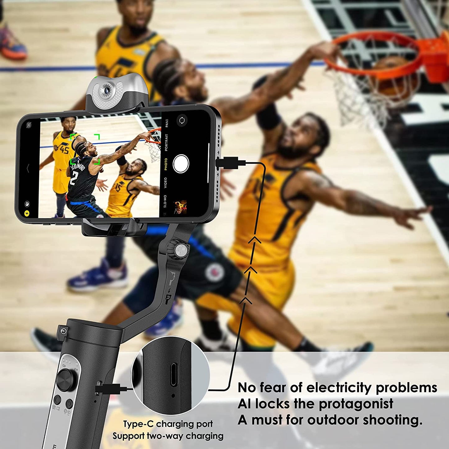 Gimbal Stabilizer for Smartphone, Hohem Isteady V2 Gimbal Portable and Foldable 3-Axis Gimbal Stabilizer, Vlog Stabilizer, for Youtube Tiktok Video with AI Visual Tracking Gimbal hohem