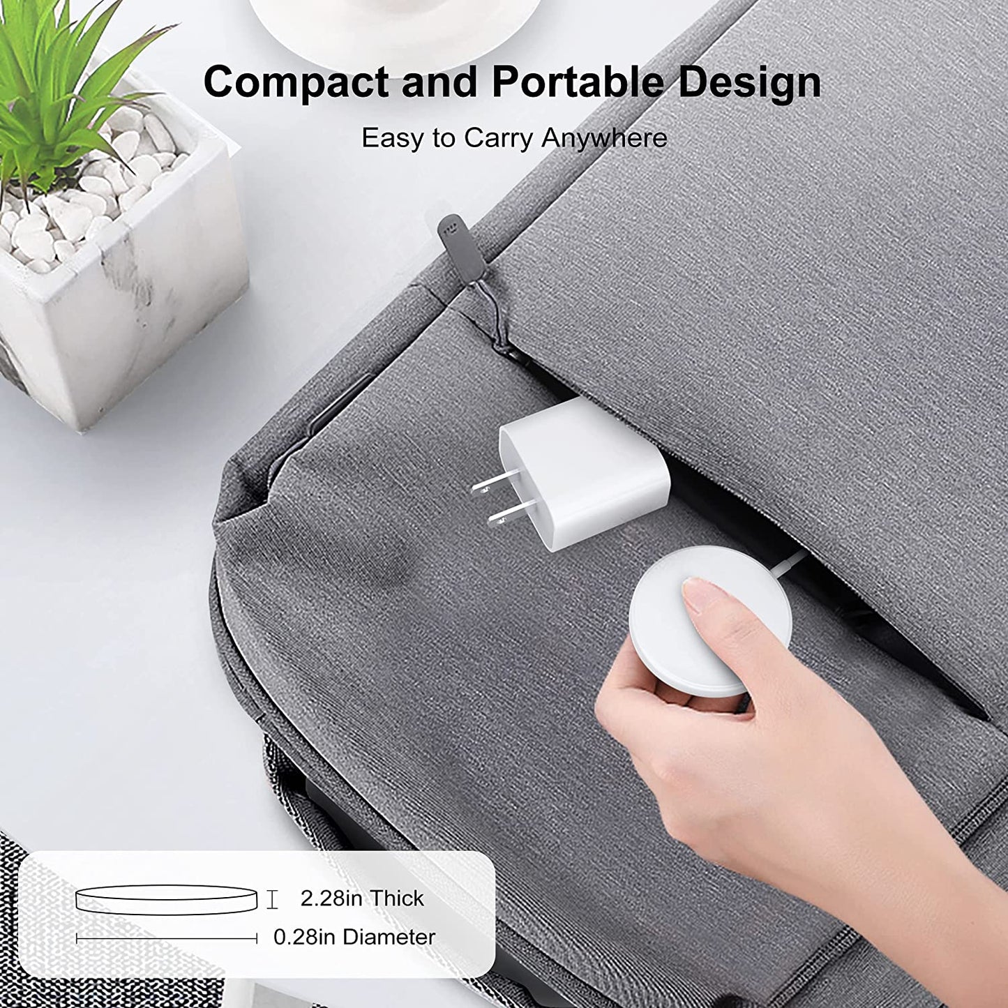 Magnetic Wireless Charger, 15W Magnetic Charging Pad with 20W USB C PD Adapter, Mag-Safe Charger Compatible with Iphone 14/Pro/Max/Plus/13/12 Series, Airpods 3/Pro 2/Pro CUCICU