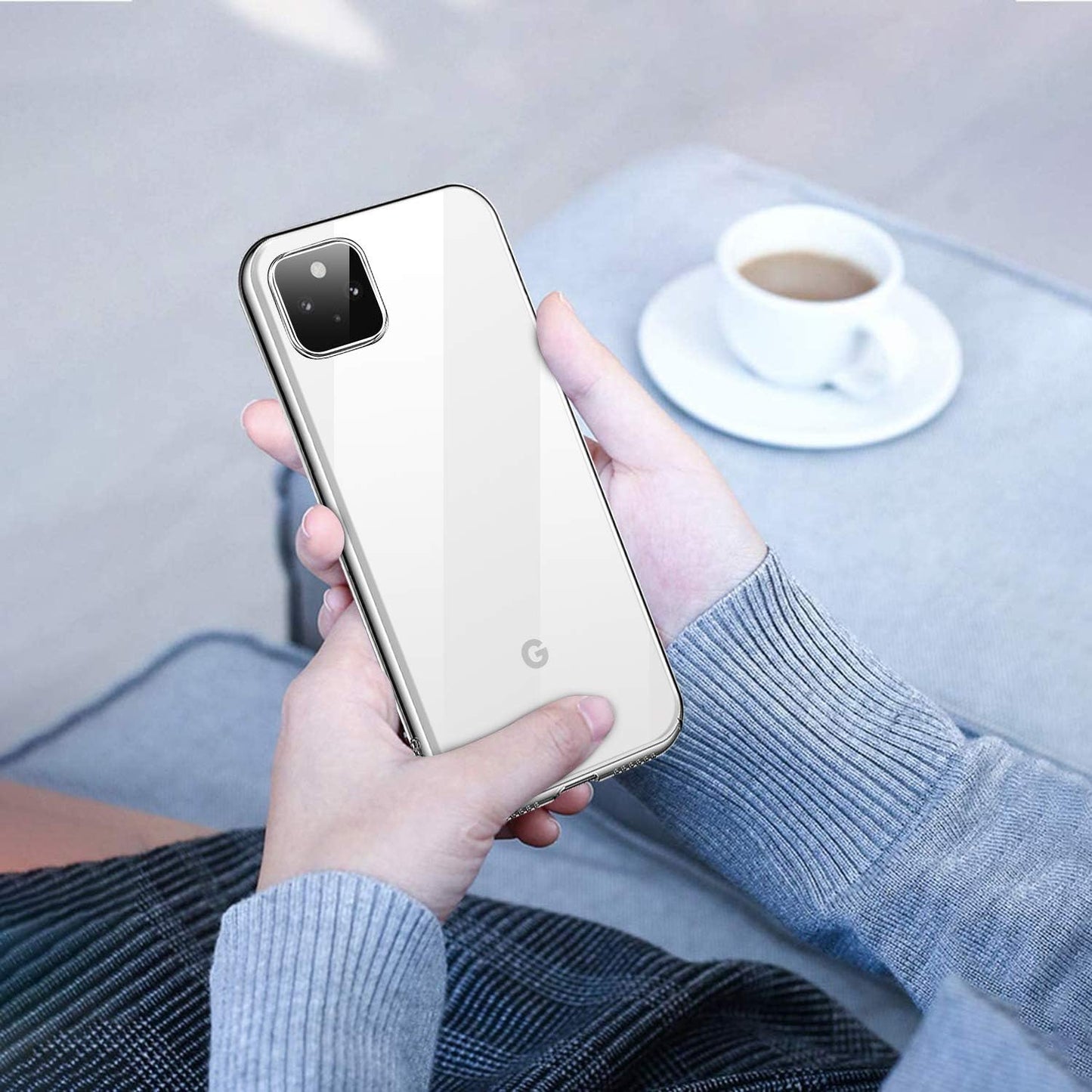 Google Pixel 5 Case Crystal Clear Slim Thin Soft Silicone Shockproof Protective TPU Bumper Thin Cover for Pixel 5 (2020) 6" - Clear Guuboly