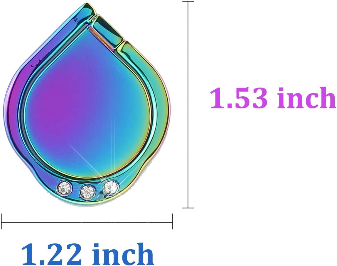 Lenoup Rainbow Sparkle Cell Phone Ring Stand Holder,Glitter Bling Bling Rainbow Ring Grip Kickstand,360 Rotation Finger Ring for Almost All Phones,Pad lenoup