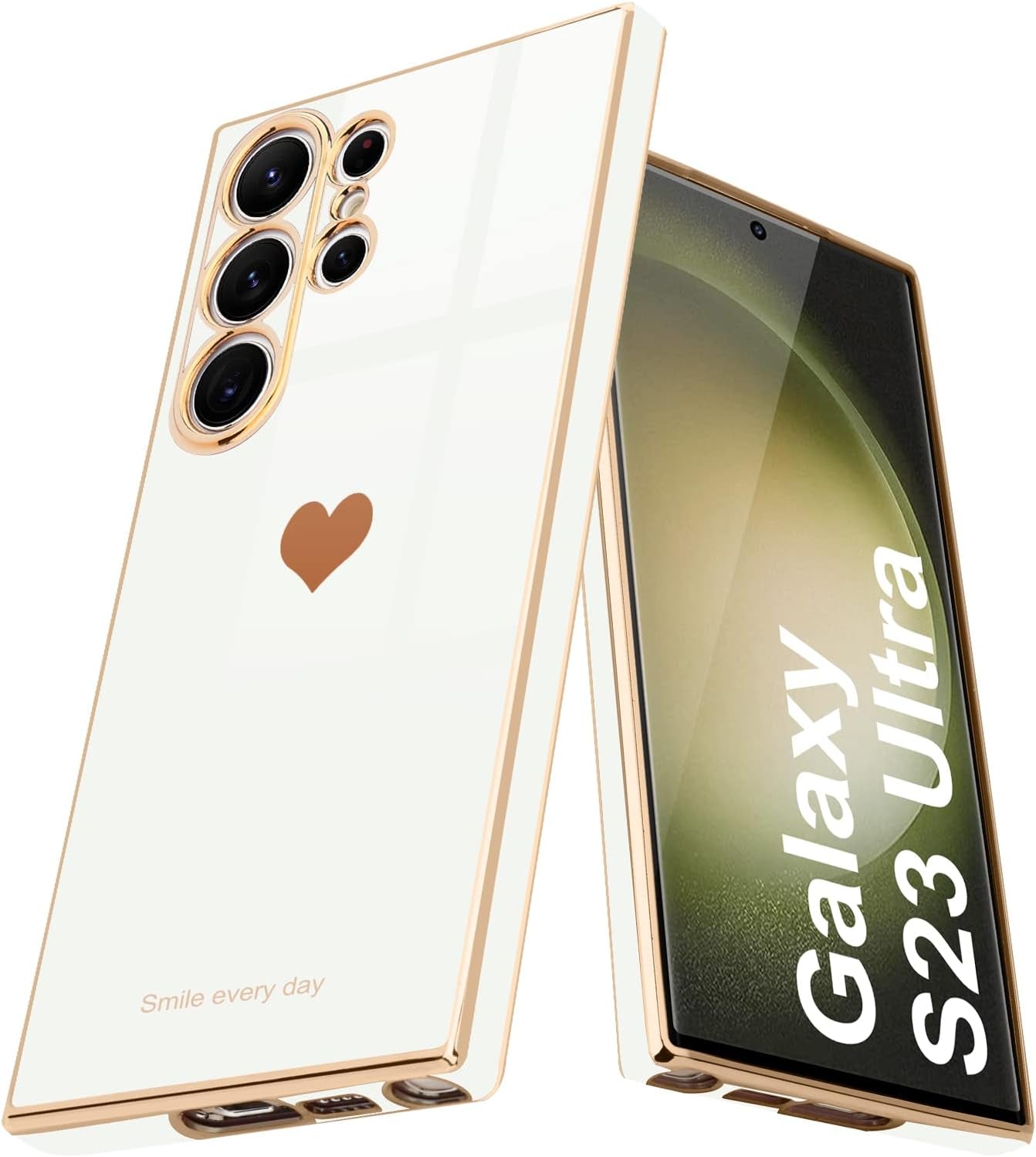 Teageo for Samsung Galaxy S22 5G Case for Women Girl Cute Love-Heart Luxury Bling Soft Back Cover Raised Full Camera Protection Bumper Silicone Shockproof Phone Case for Galaxy S22 5G, Bright Blush janzee White Samsung Galaxy S23 Ultra