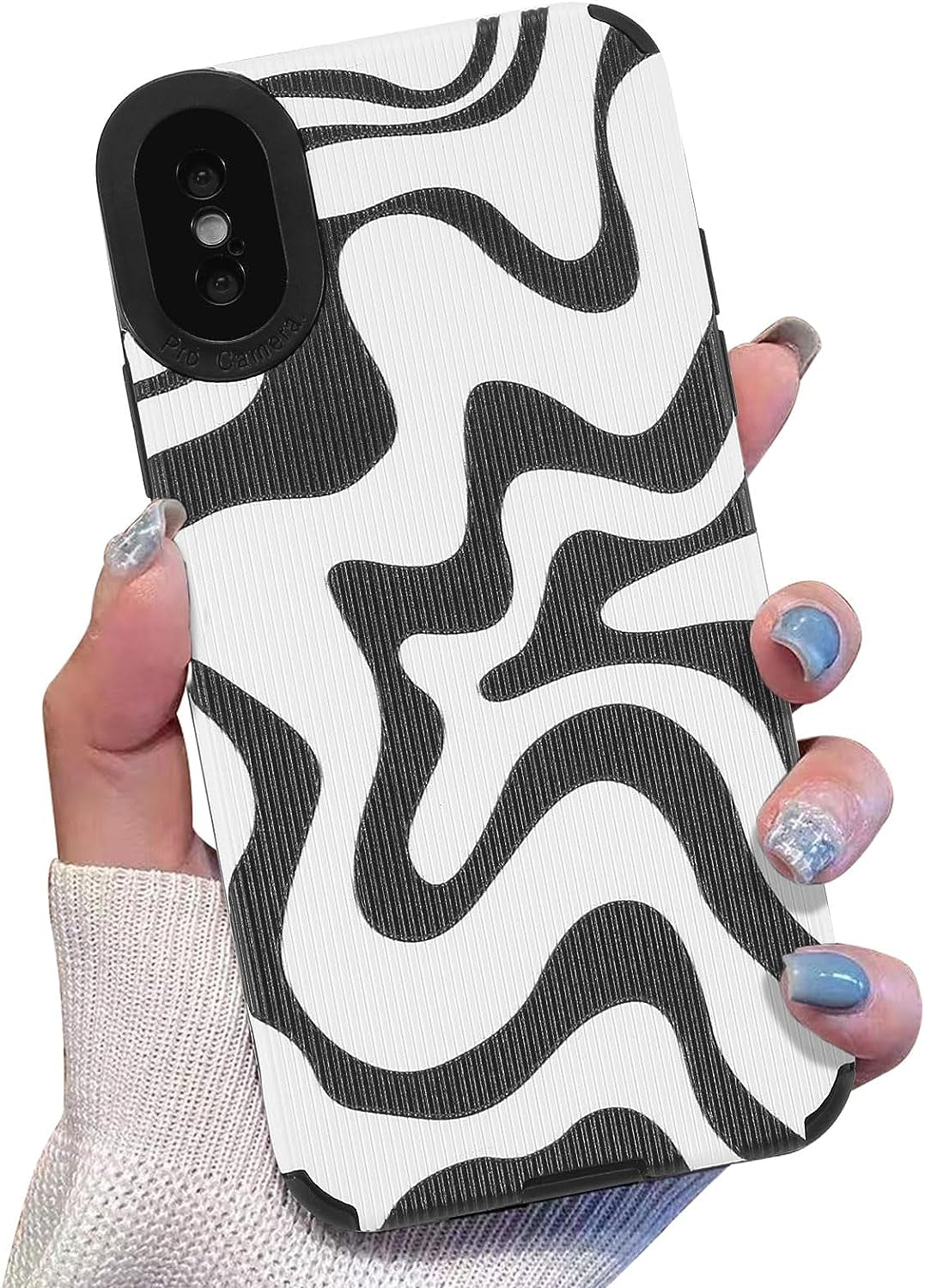 Yebowe Compatible with Iphone 14 Pro Max Case Cute Zebra Stripes Pattern for Women Girls Wave Aesthetic Elegant Soft Silicone Protective Case Cover for Iphone 14 Pro Max Beige Yebowe White Iphone X/Xs