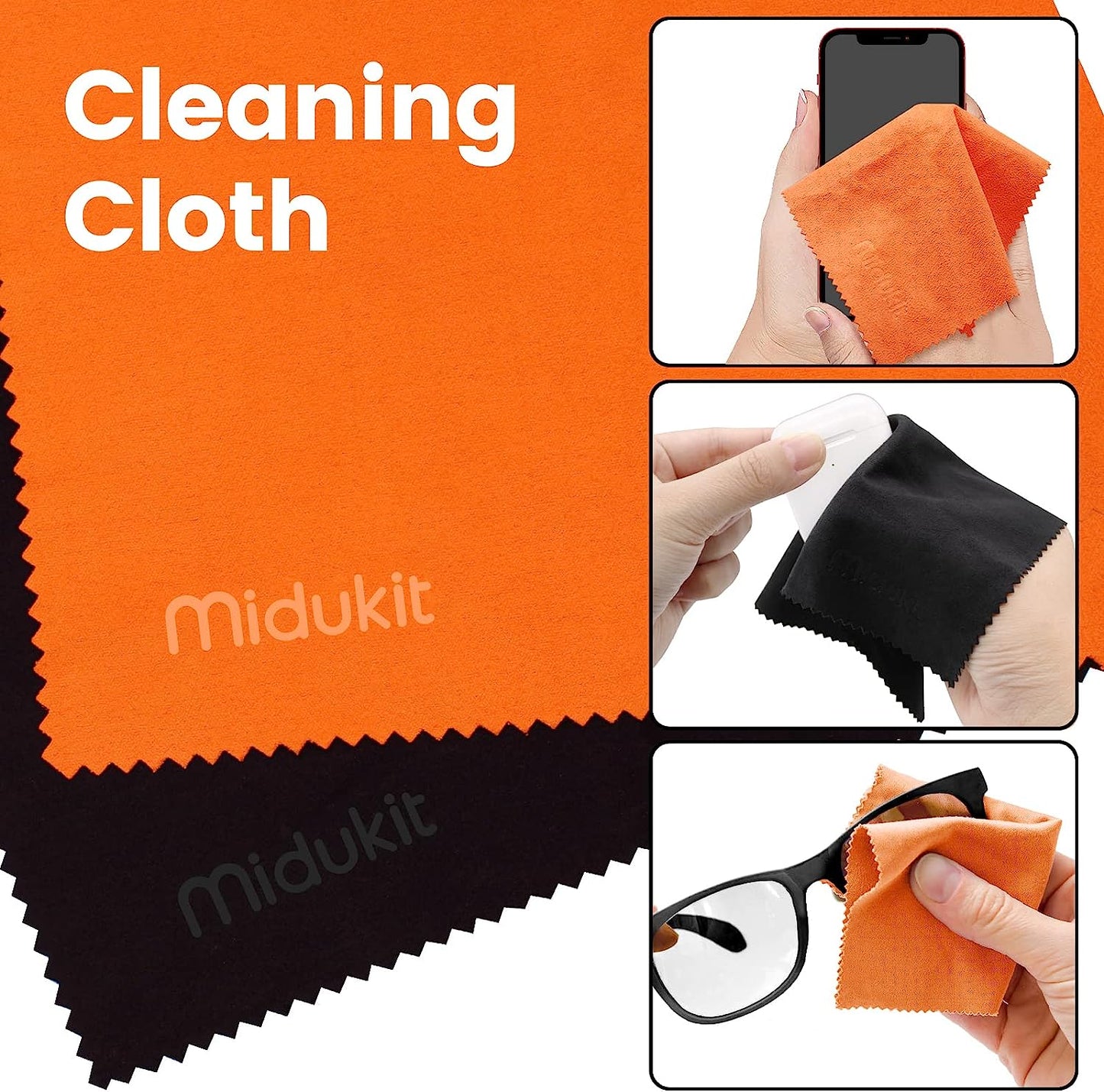 Cleaning Kit for Iphone Cell Phone Airpod, Charging Port Cleaning Tool for Iphone, Cleaner Kit for Iphone Screen Earbud Eyeglass Laptop PC, Cleaning Tool for Apple Iphone Charger Lightning Port USB C Midukit