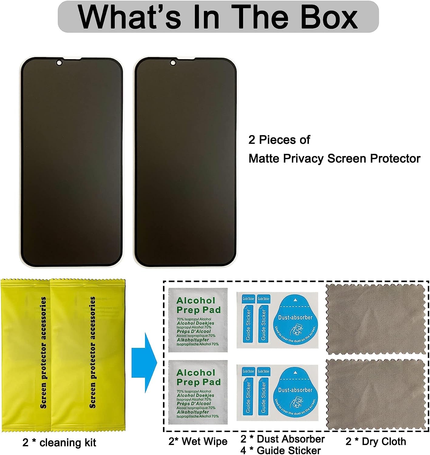 SOOPUR [2 Pack Matte Privacy Screen Protector for Iphone 13/Iphone 14/Iphone 13 Pro, Anti-Glare Anti-Spy Tempered Glass Film 6.1 Inch, Rounded Edge Full Coverage, Smooth & Sensitive Touch SOOPUR