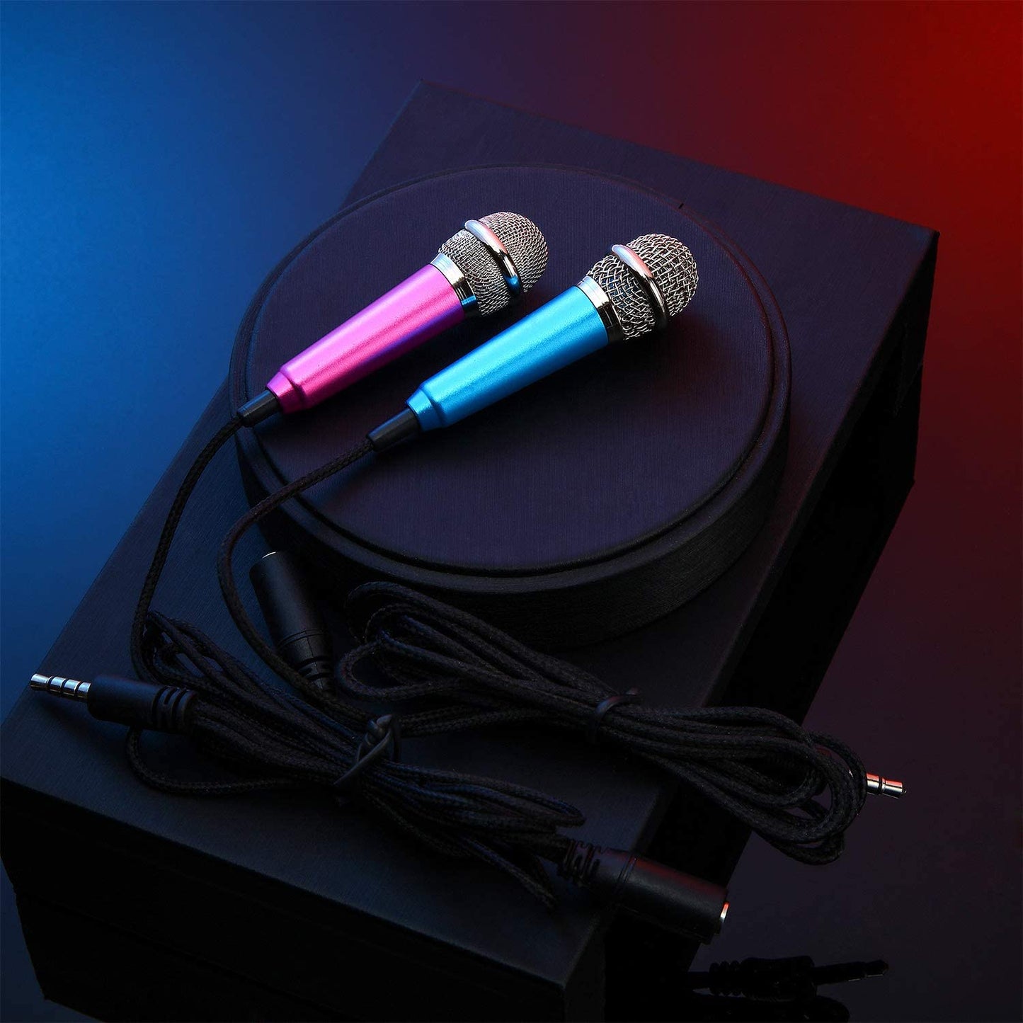 Frienda 4 Pieces Mini Microphone Portable Vocal Microphone Mini Karaoke Microphone for Mobile Phone Laptop Notebook, 4 Colors Frienda