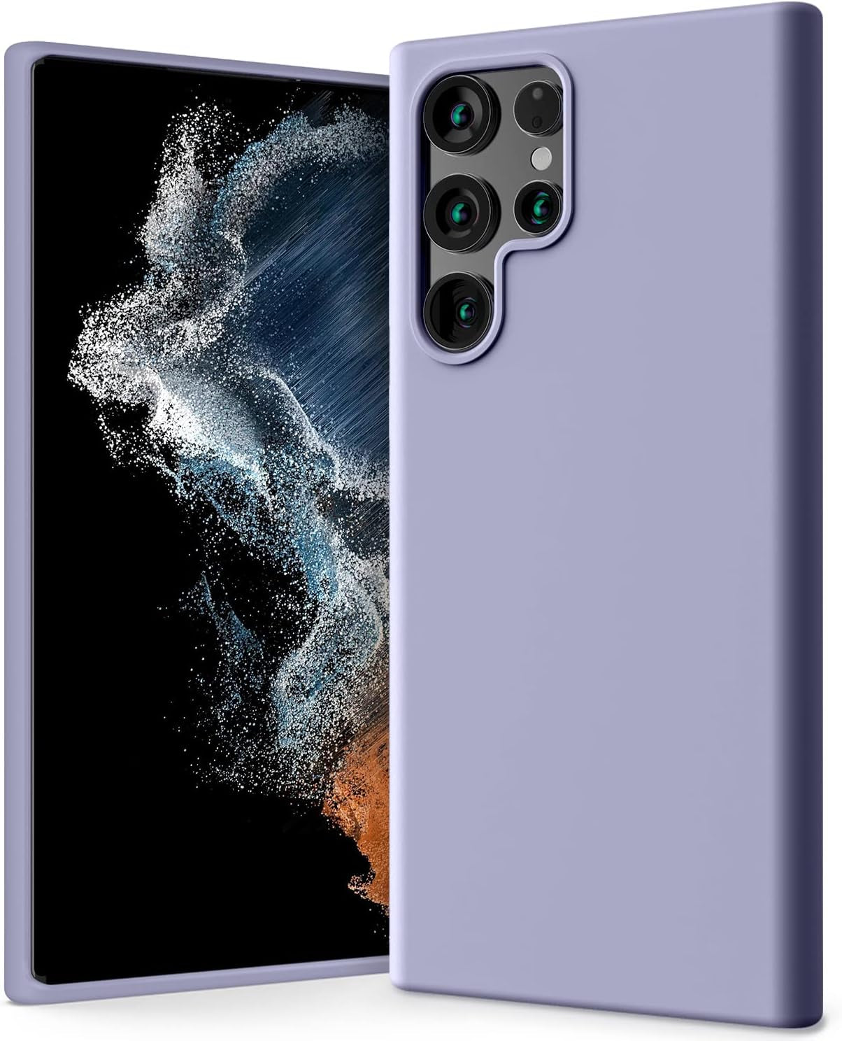 GOOSPERY Liquid Silicone Designed for Galaxy S22 Ultra Case (6.8 Inches) Silky-Soft Touch Full Body Protection Shockproof Cover Case with Soft Microfiber Lining - Red GOOSPERY Lavender Grey