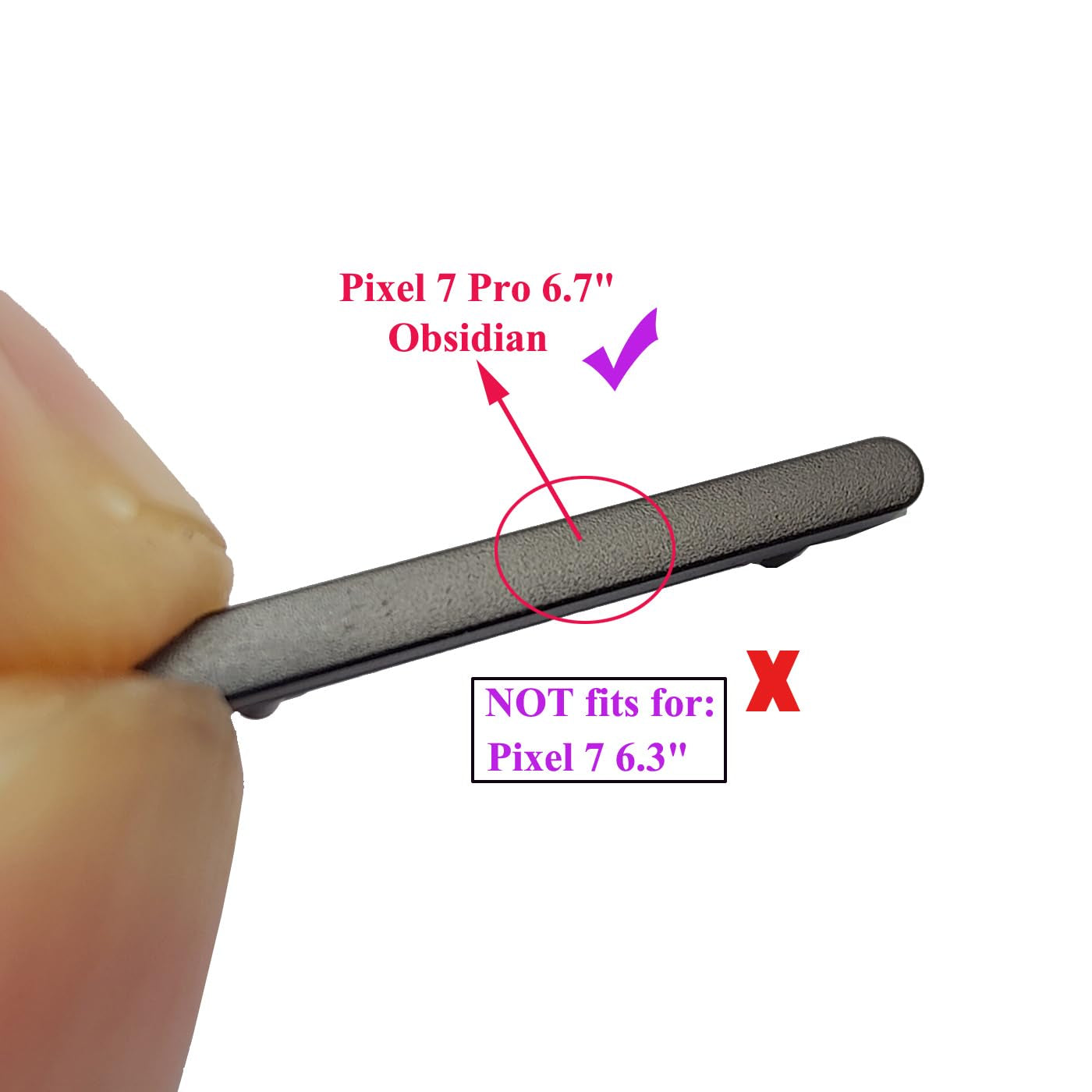 Ubrokeifixit for Google Pixel 7 Pro 6.7" Lock Key Switch Power On/Off Button,Side Volume Up/Down Button Replacement for Google Pixel 7 Pro 6.7" 2022 GP4BC GE2AE (Pixel 7 Pro 6.7-Obsidian) Ubrokeifixit