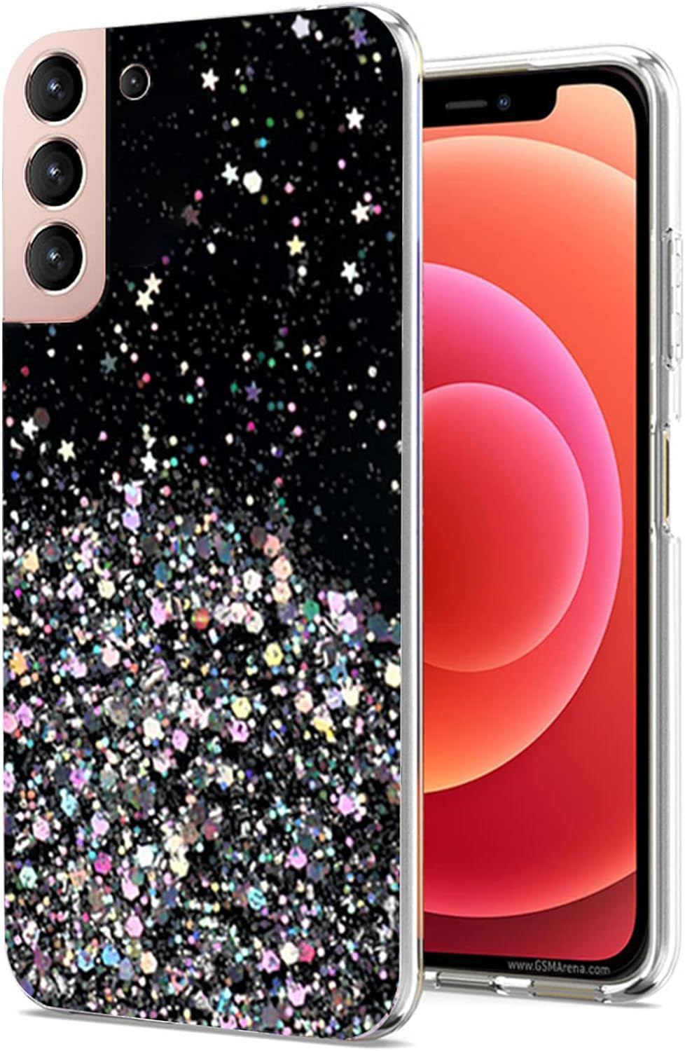 Phone Case for Samsung Galaxy S22 plus 5G Purple, Bling Bling Samsung S22 plus Case Glitter, Samsung Galaxy S22 plus Case Clear Silicone Anti-Scratch (Samsung S22 plus 5G, Pink) Generic Black Samsung S22 Plus 5G