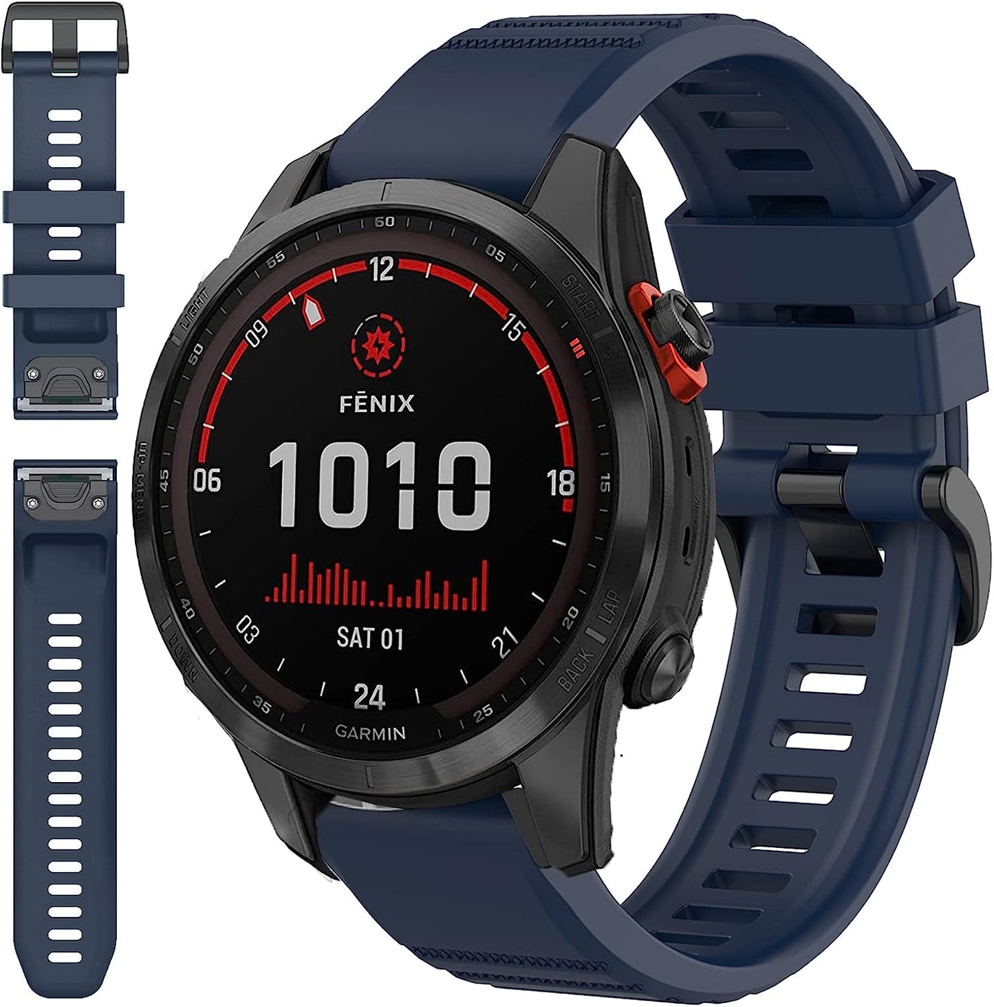 Miimall Compatible for Garmin Fenix 7S 20Mm Watch Band, Soft Silicone Strap Flexible Sport Women Man Easy-Fit Waterproof Replacement Band for Garmin Fenix 7S/7S Solar/7S Sapphire Solar/6S/5S(Cream) Miimall Midnight Blue