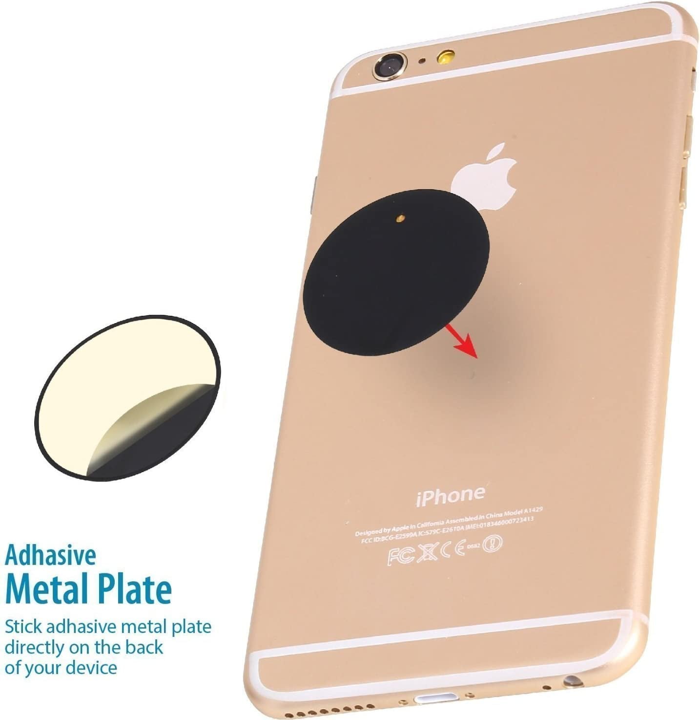 Wixgear Magnetic Mount, Universal Stick-On Dashboard Magnetic Car Mount Holder, for Cell Phones and Mini Tablets with Fast Swift-Snap Technology, Magnetic Cell Phone Mount WizGear