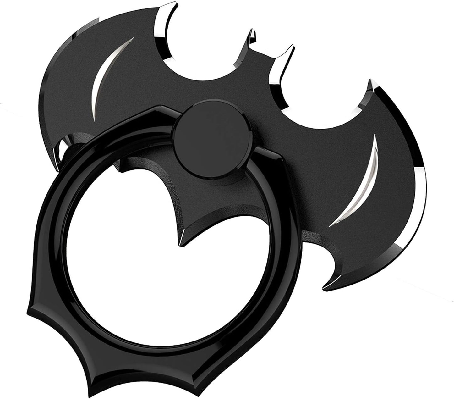 Bat Phone Ring Stand Holder - OATSBASF Cell Phone Ring Holder Finger Grip 360 Degree Rotation Compatible with Iphone 12/11 Pro Max/Se 2020 and Other Smartphones(Black+Gold) OATSBASF Black+Silver