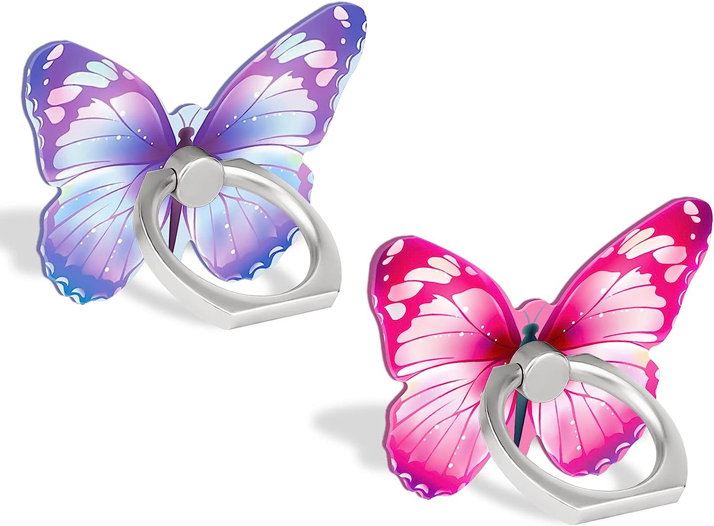 BF2JK Cell Phone Butterfly Finger Ring Holder 360 Degree Rotation Metal Ring Grip for Iphone Samsung Galaxy All Smartphone Mobile Cute Accessories(Blue Dark Blue) BF2JK P5