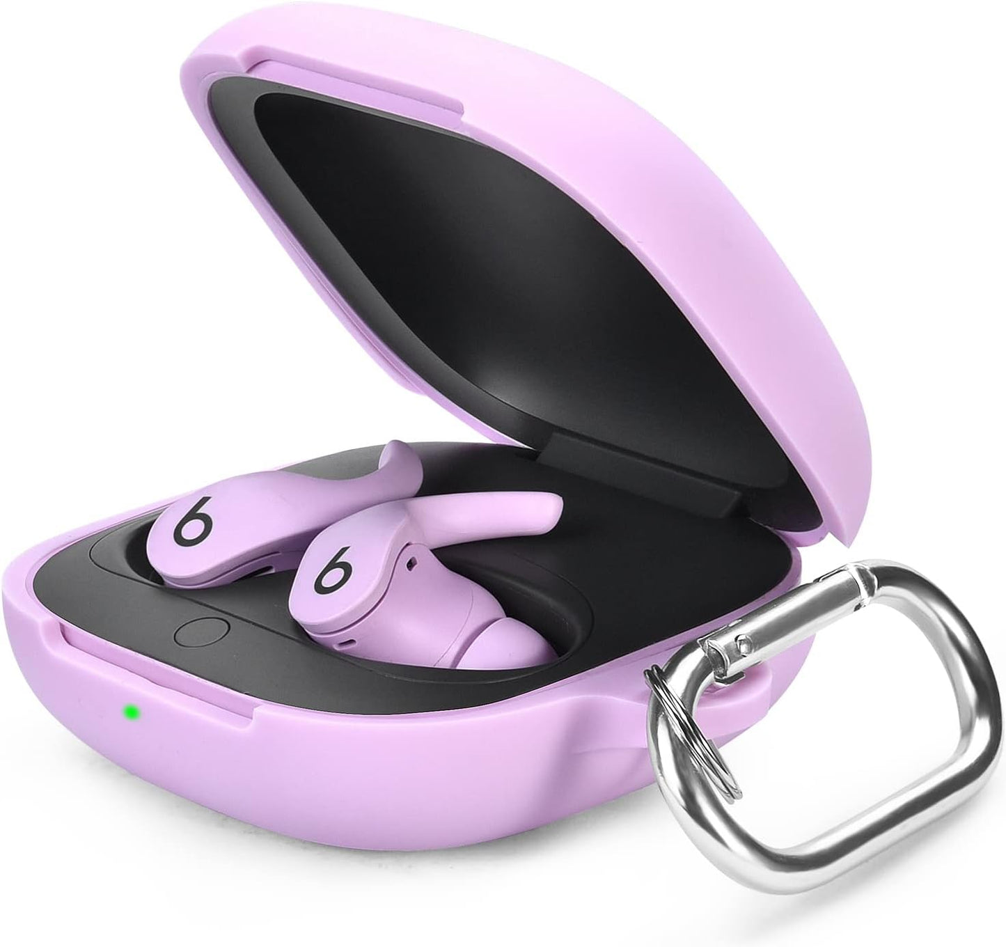 Beats Fit Pro Case Cover, AIRSPO Soft Silicone Case for Beats Fit Pro 2021 Shockproof Beats Fit Pro Earbuds Case Cover with Keychain (Black) AIRSPO Pink Purple