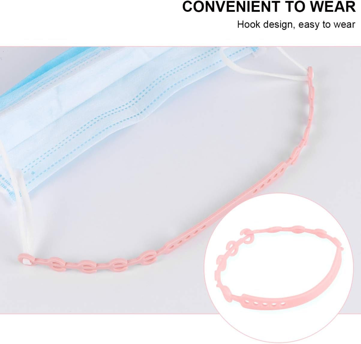 EXCEART 20Pcs Ma Sk Hooks Ma Sk Extension Strap Anti-Slip Ma Sk Band Ear Grips Ear Protector for Face Cover Face Protector EXCEART