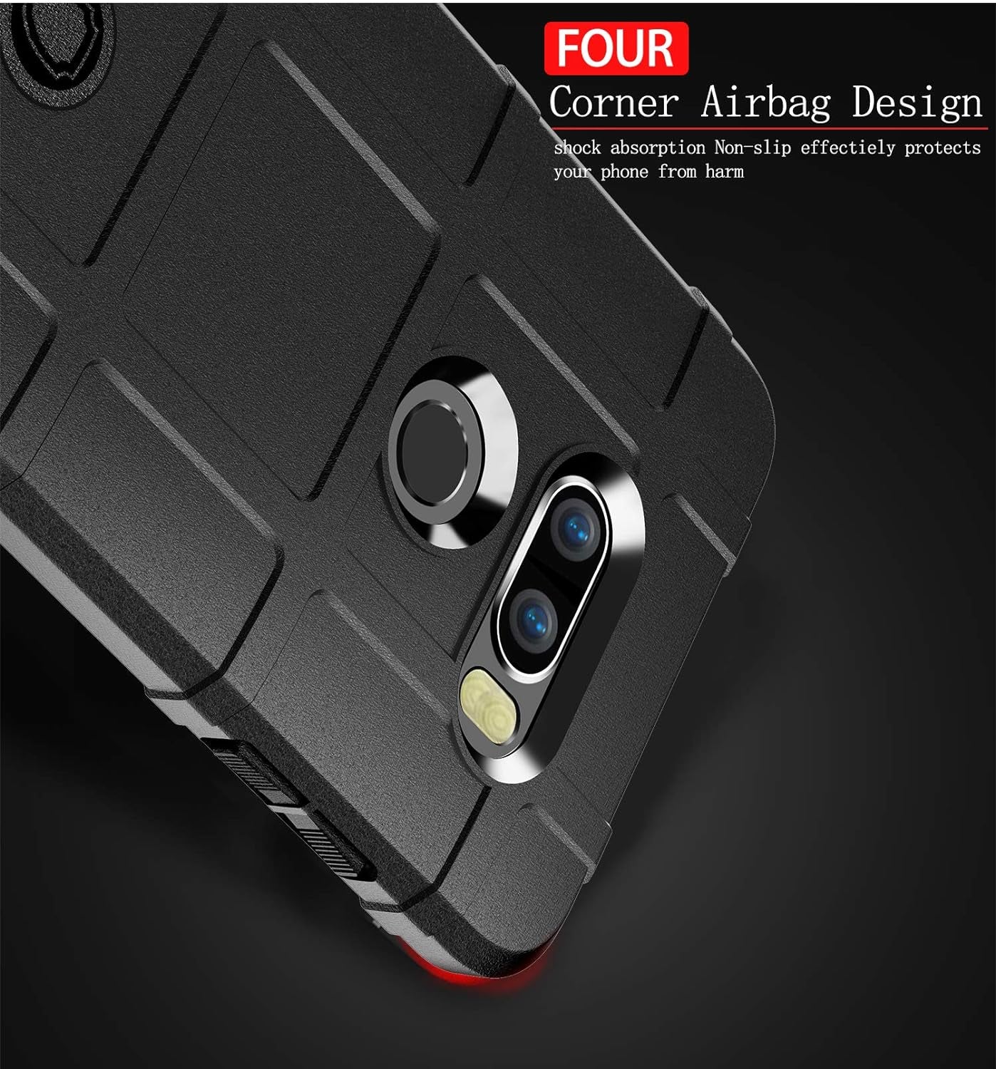 ZYZXJSGHD Fit for LG V30/V30S Case,Military Grade Drop Tested Protective Phone Case Hybrid Heavy Duty Impact Resistant Cover for LG V35 Thinq -Black ZYZX
