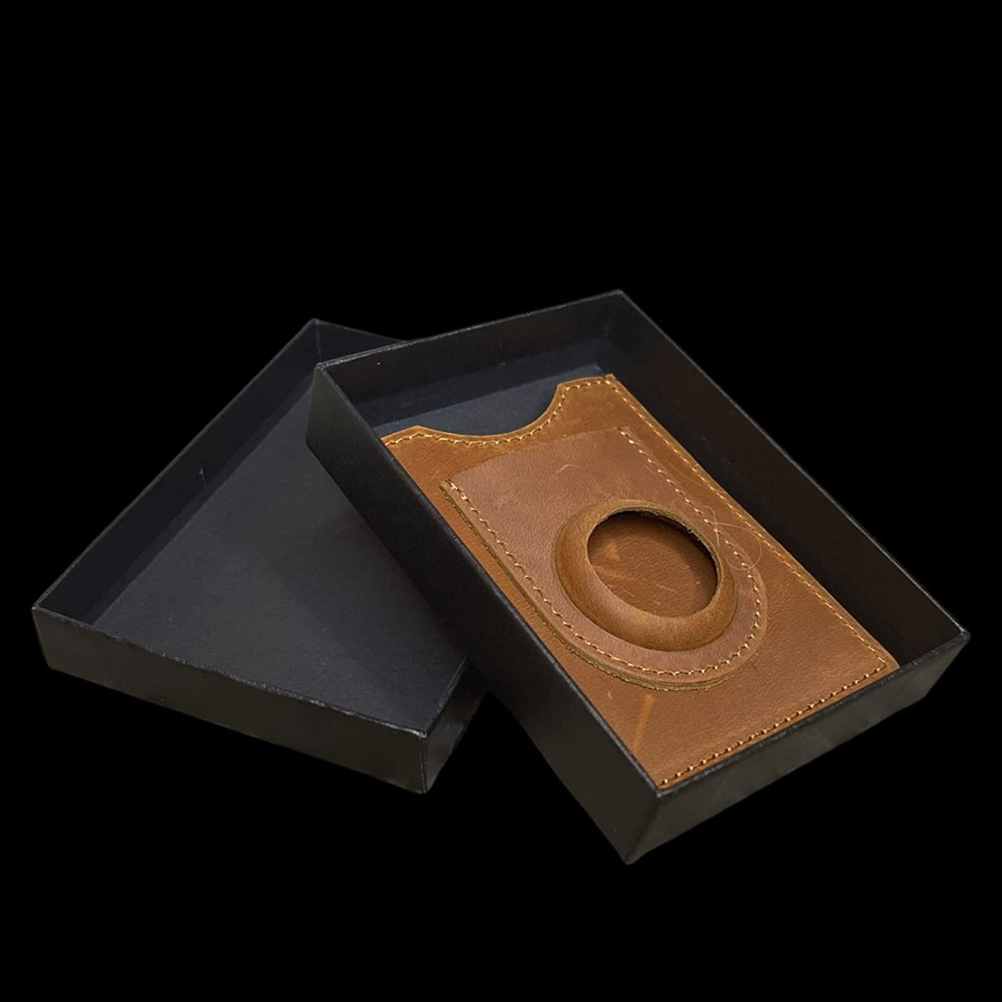 Lumberjack Plaid Genuine Leather Minimal Airtag Wallet Slim Front Pocket Card Holder RFID Blocking with Molded Airtag Slot | with Gift Box Lumberjack Plaid