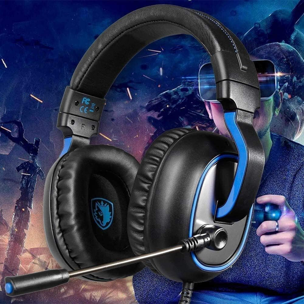 YHLZ Gaming Headset, Gaming Headset 3.5Mm Stereo Over-Ear Headphone with Adjustable Microphone Volume Control Noise Canceling for PC Laptop Smart Phone Rivia