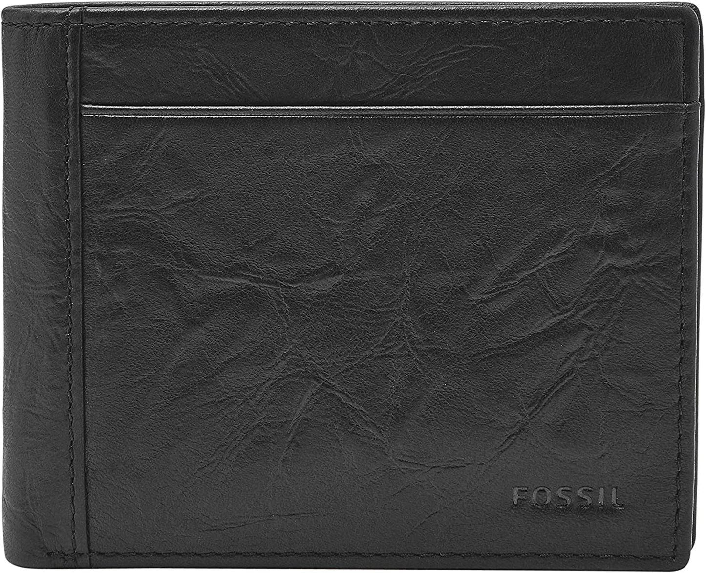 Fossil Men'S Leather Bifold Wallet with Coin Pocket Fossil Neel Black