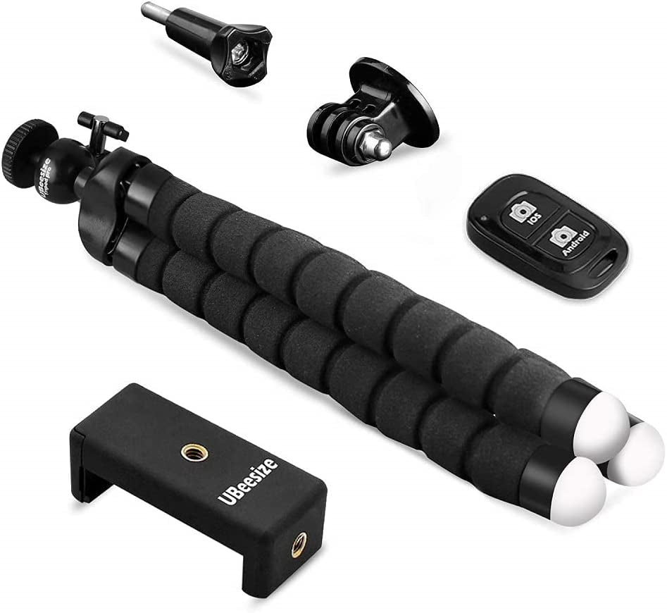 Ubeesize 12'' Ring Light with 62'' Selfie Stick Tripod, LED Ring Light & Phone Tripod, Portable and Adjustable Camera Stand Holder with Wireless Remote and Universal Clip UBeesize