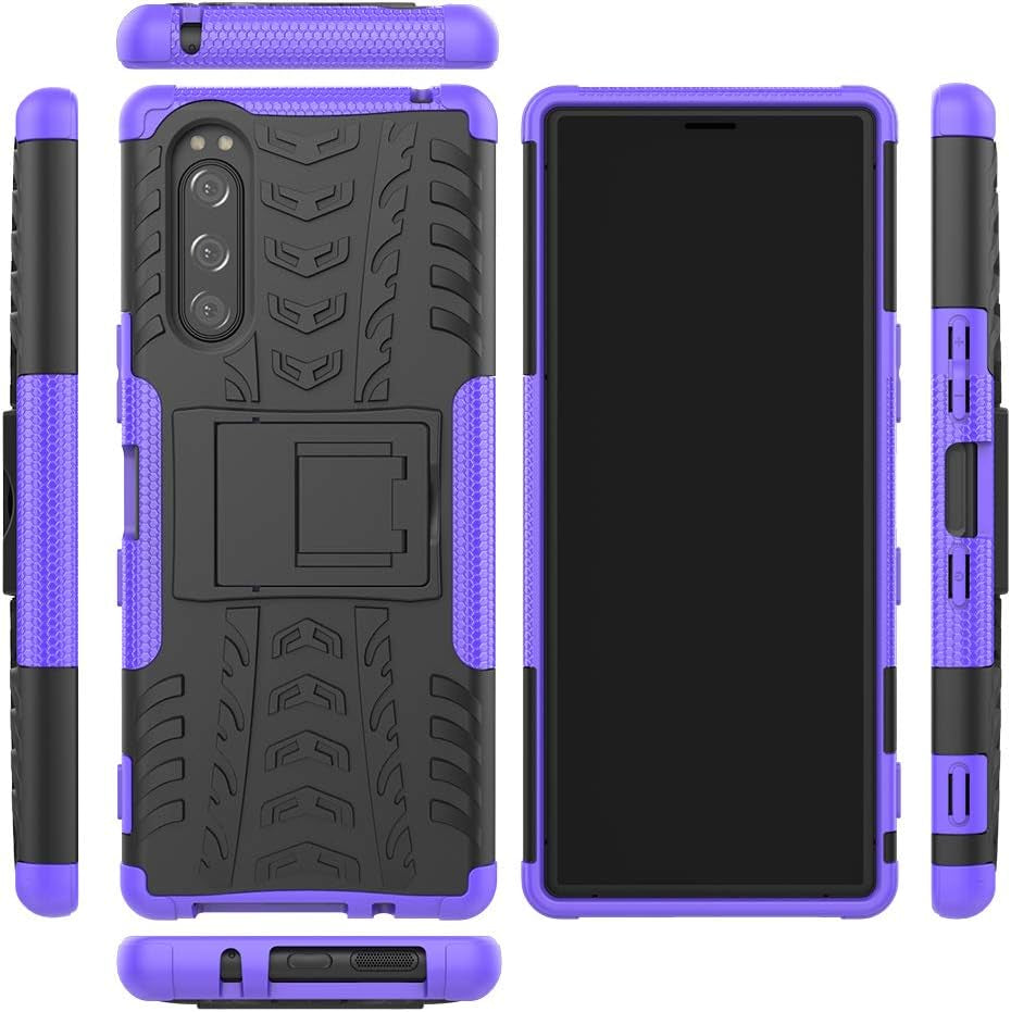 Jielangxin Keji Case for Sony Xperia 5 Case Cover,Case for Sony Xperia 5 J8210 J8270 J9210 Case Shockproof Mobile Phone Case Stand Blue Jielangxin Keji Purple