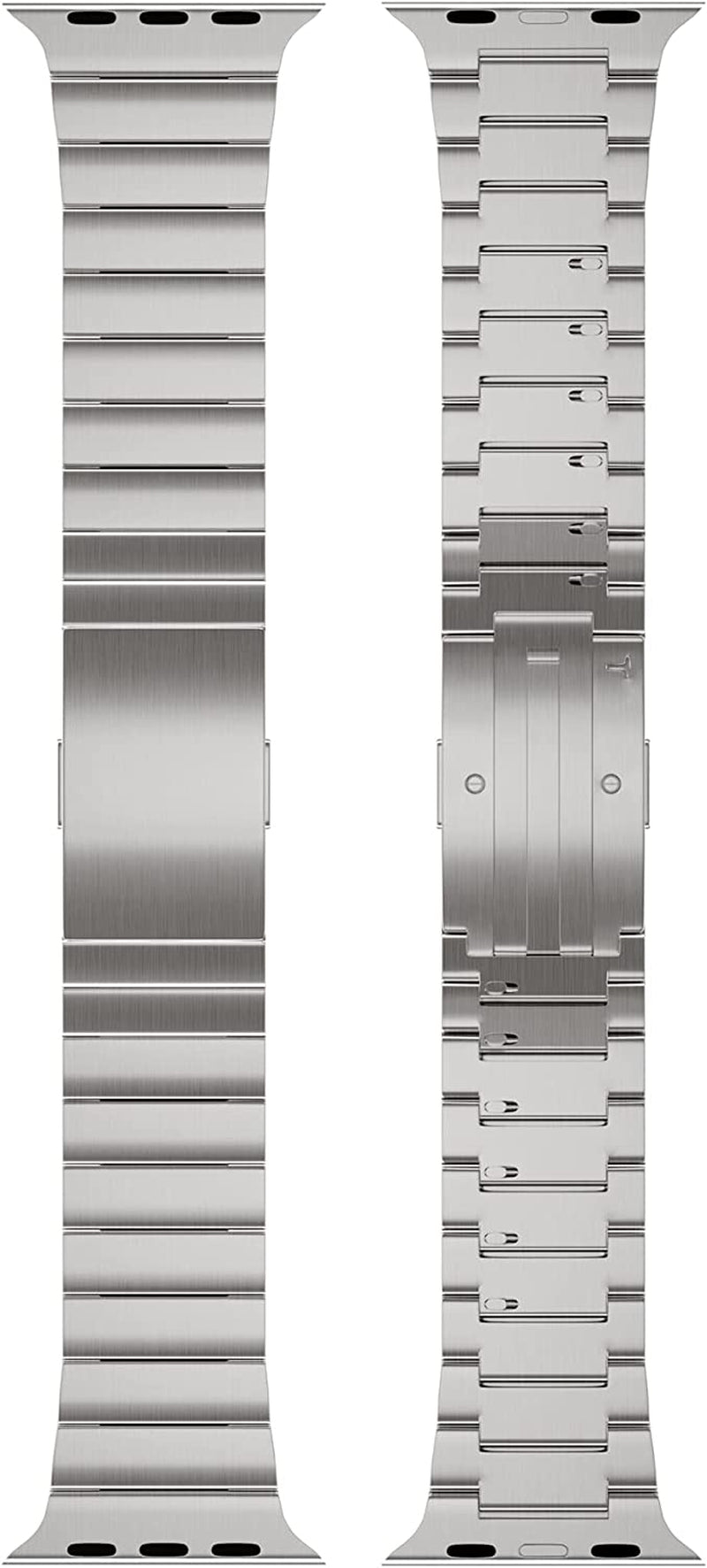 LDFAS Titanium Band Compatible for Apple Watch Ultra Band 49Mm Titanium Metal Watch Strap with Curved Buckle Compatible for Apple Watch Se/Series 8/7 45Mm/44Mm Band, Silver Gray LDFAS