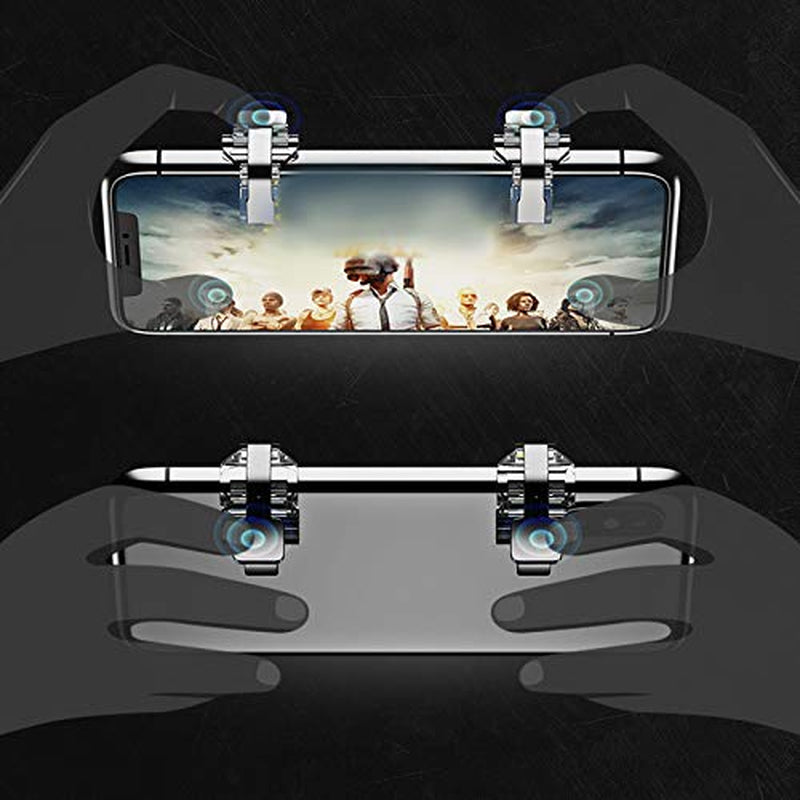 SODIAL 1 Pair for PUBG Mobile Game Fire Button Aim Key Smart Phone Gaming Trigger L1 R1 Shooter Controller White SODIAL