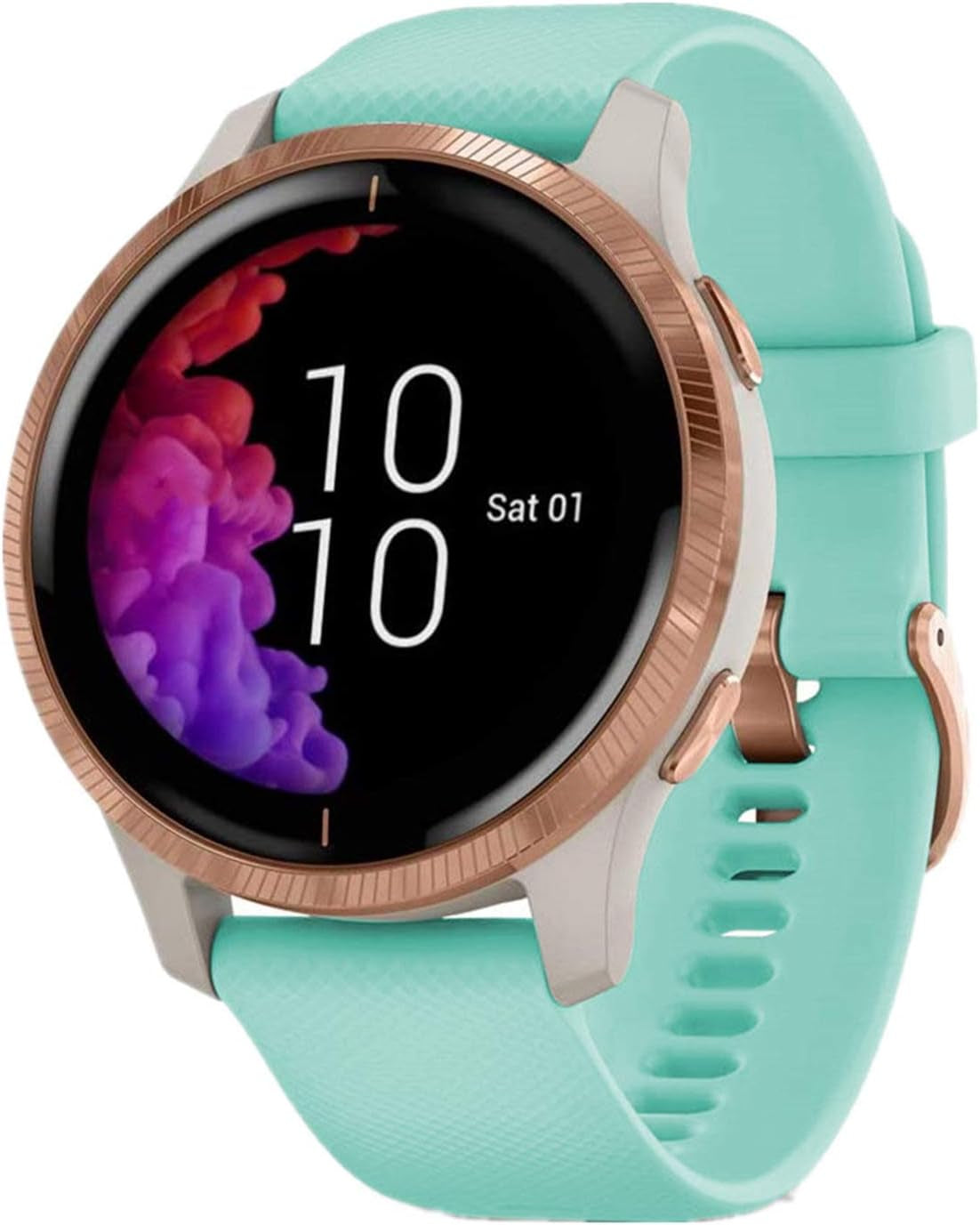 TECKMICO 8PCS Bands Compatible with Garmin Venu,20Mm Silicone Replacement Bands with Rose Gold Buckle for Garmin Venu/Vivoactive 3/Vivomove Luxe Bands,No Watch (8-Pack) TECKMICO