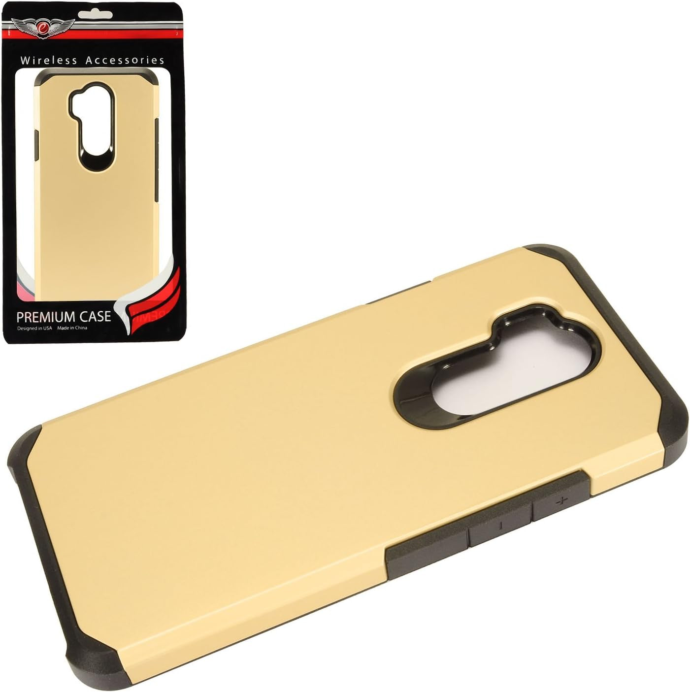 Z-GEN - for LG G7 Thinq LM-G710 - Rubberized Hybrid Hard Case - Black/Gold Z-GEN
