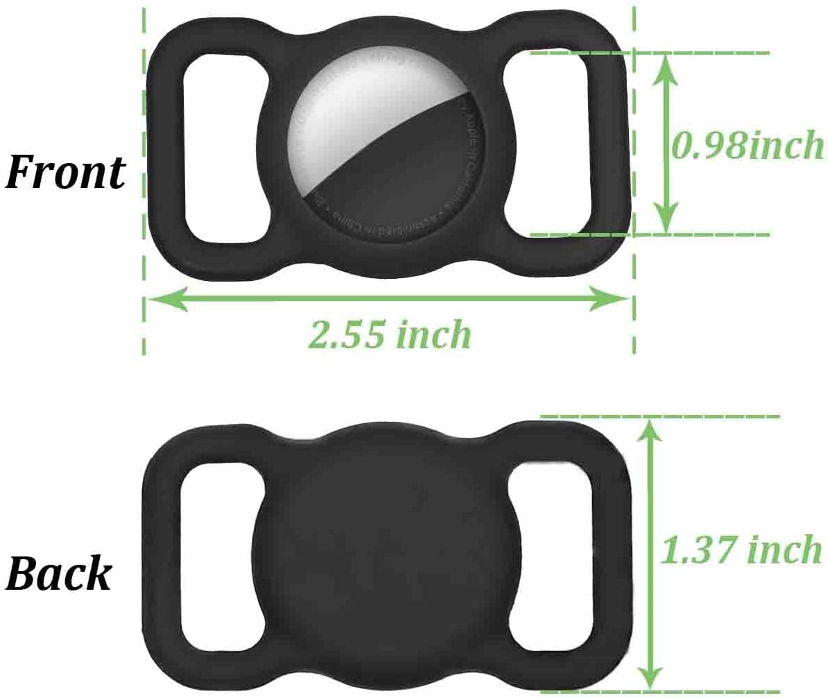 2 Pack Compatible with Apple Airtag Dog Collar Holder Silicone Pet Collar Case, Waterproof Suitable for Cat and Dog Collar Jobazok