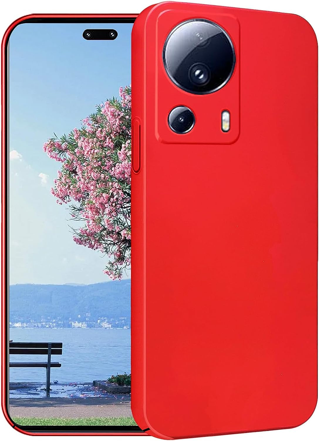 Yarxiawin for Xiaomi 13 Lite Case Shockproof Pink, Xiaomi 13 Lite Phone Case Thin Hard PC Protective Case Anti-Fingerprint Cover with Ultimate Delicate Touch Feeling (Dark Blue) Yarxiawin Red