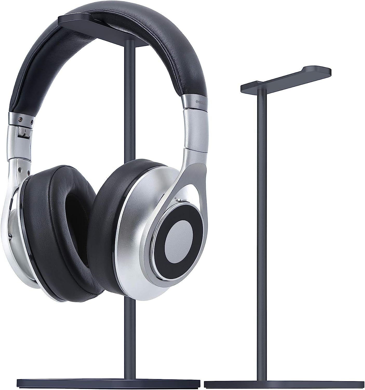 Aluminum Headphones Stand Holder, Suitable for Headphone Display Stands of All Gaming Headsets and Wireless Headset Sizes (Space Gray) MHQJRH Black