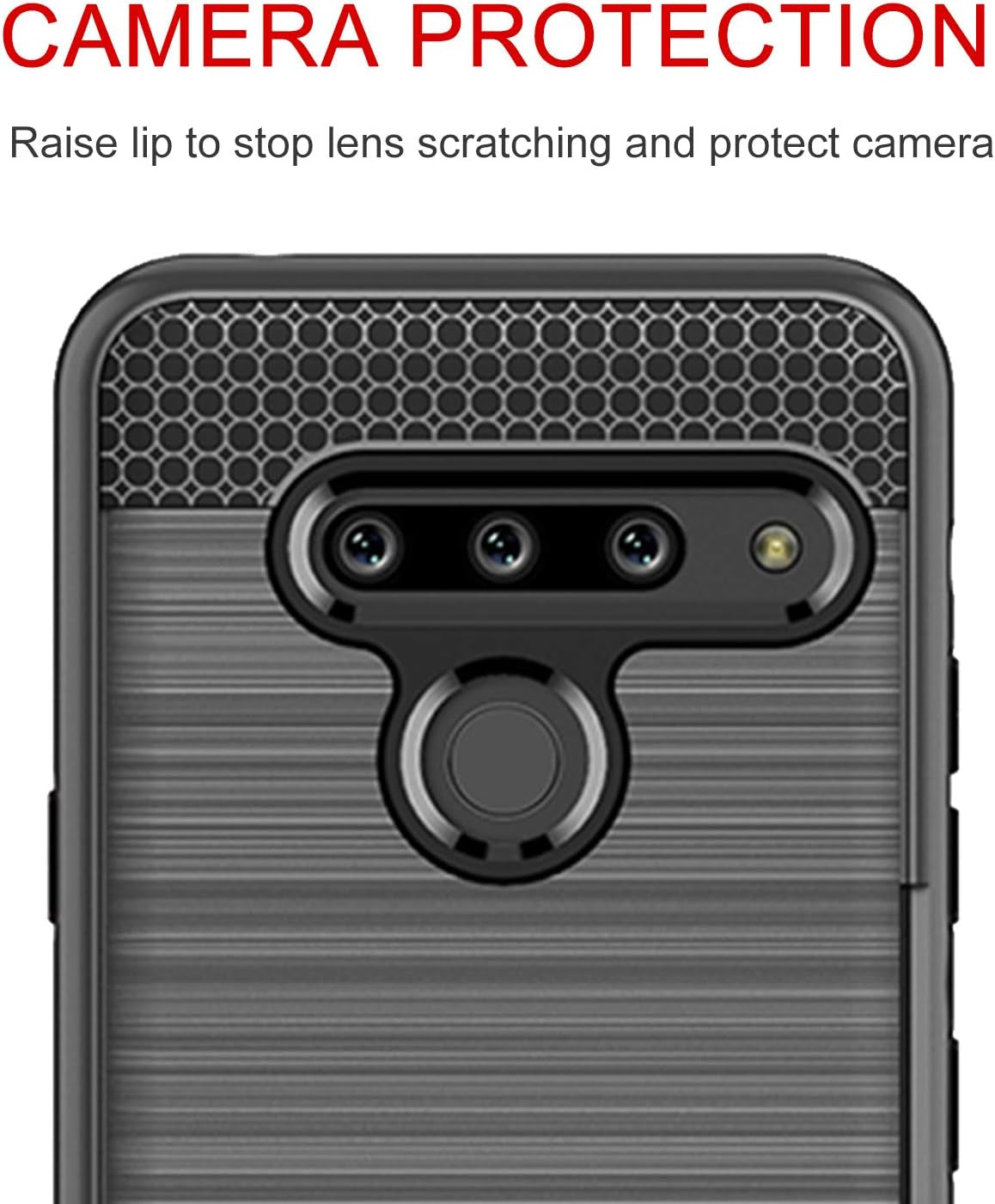 Case for LG G8, Thinq Case with Card Slot Holder, Shock Absorption Case Protective Cover for LG G8 (Gray) jia