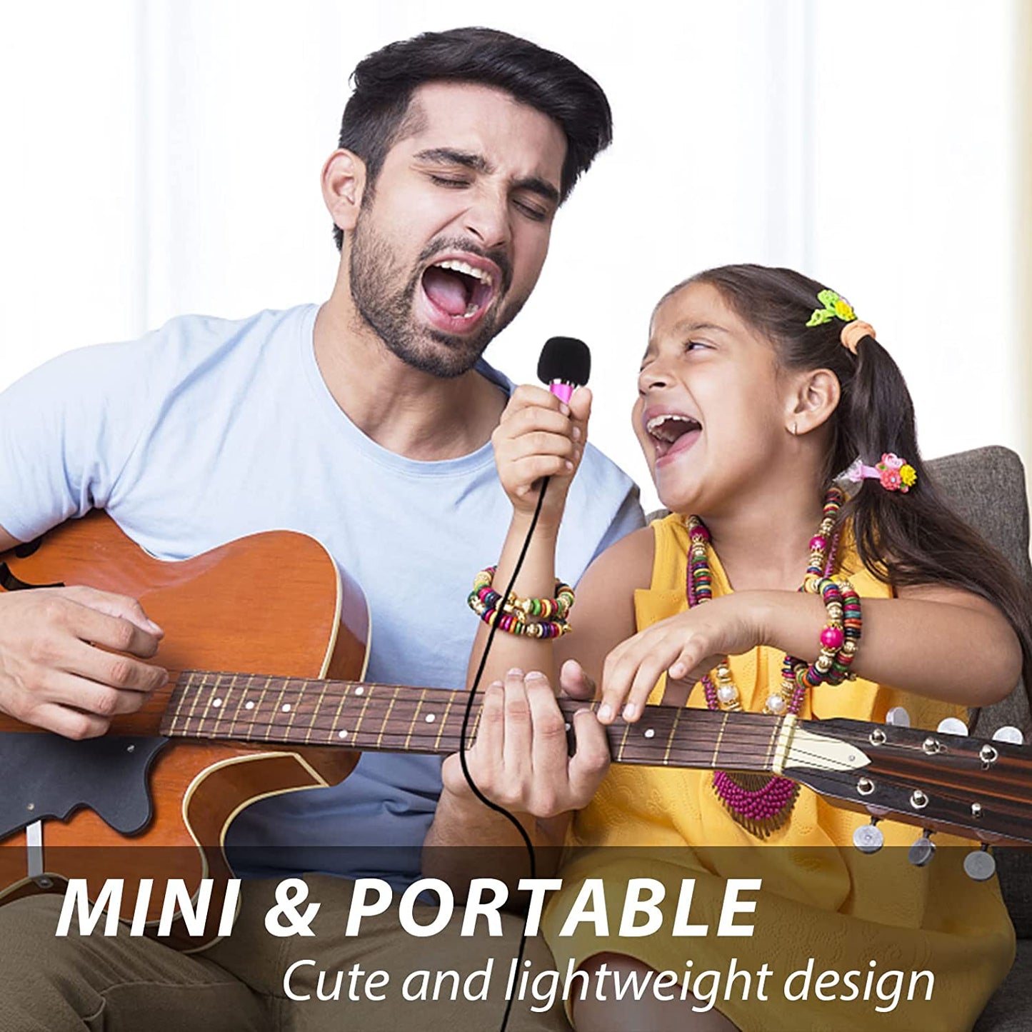 4-Piece Mini Microphone Tiny Microphone Mini Mic for Recording Voice and Singing on Iphone, Android Phones or Tablet, Metal, with 113 Cm Cord, 3.5 Mm Input (Rose Gold, Rose Red, Silver, Blue) Hopeson