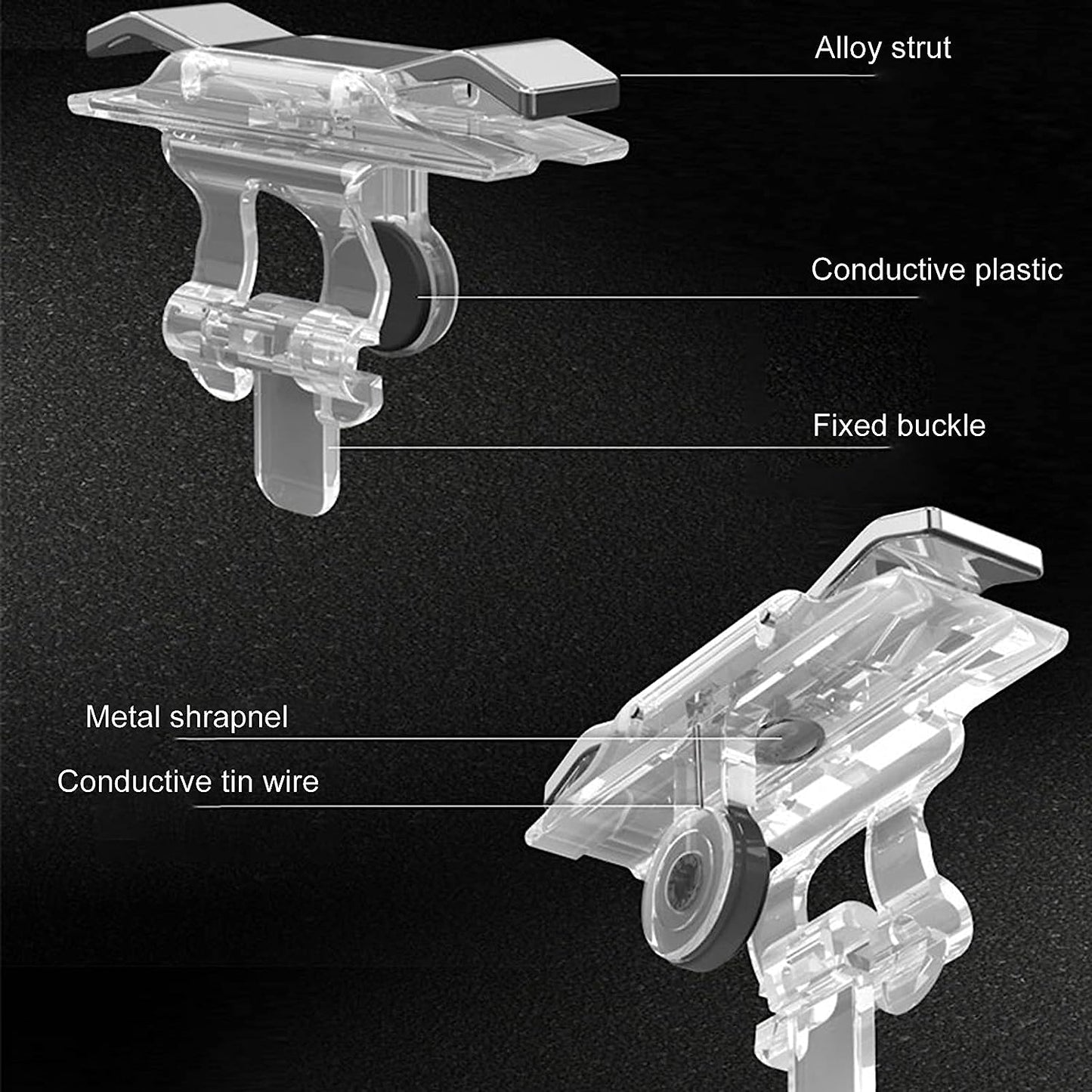 Gaweb Mobile Gaming Triggers for Smart Phone, Portable Stable Gaming Joystick Gamepads for Mobile Devices FPS RPG Games Red Gaweb