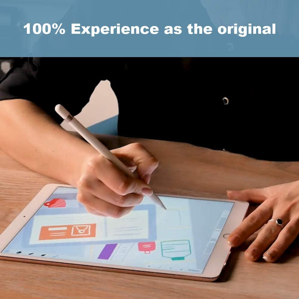 APETOO Compatible with Apple Pencil Tips and Cap Replacement/Charging Adapter for Apple Pencil 1St Generation, 4 Pack for Apple Pencil Cap Magnetic/Ipencil Charger/Ipencil Nibs for Ipad Pro Pencil APETOO