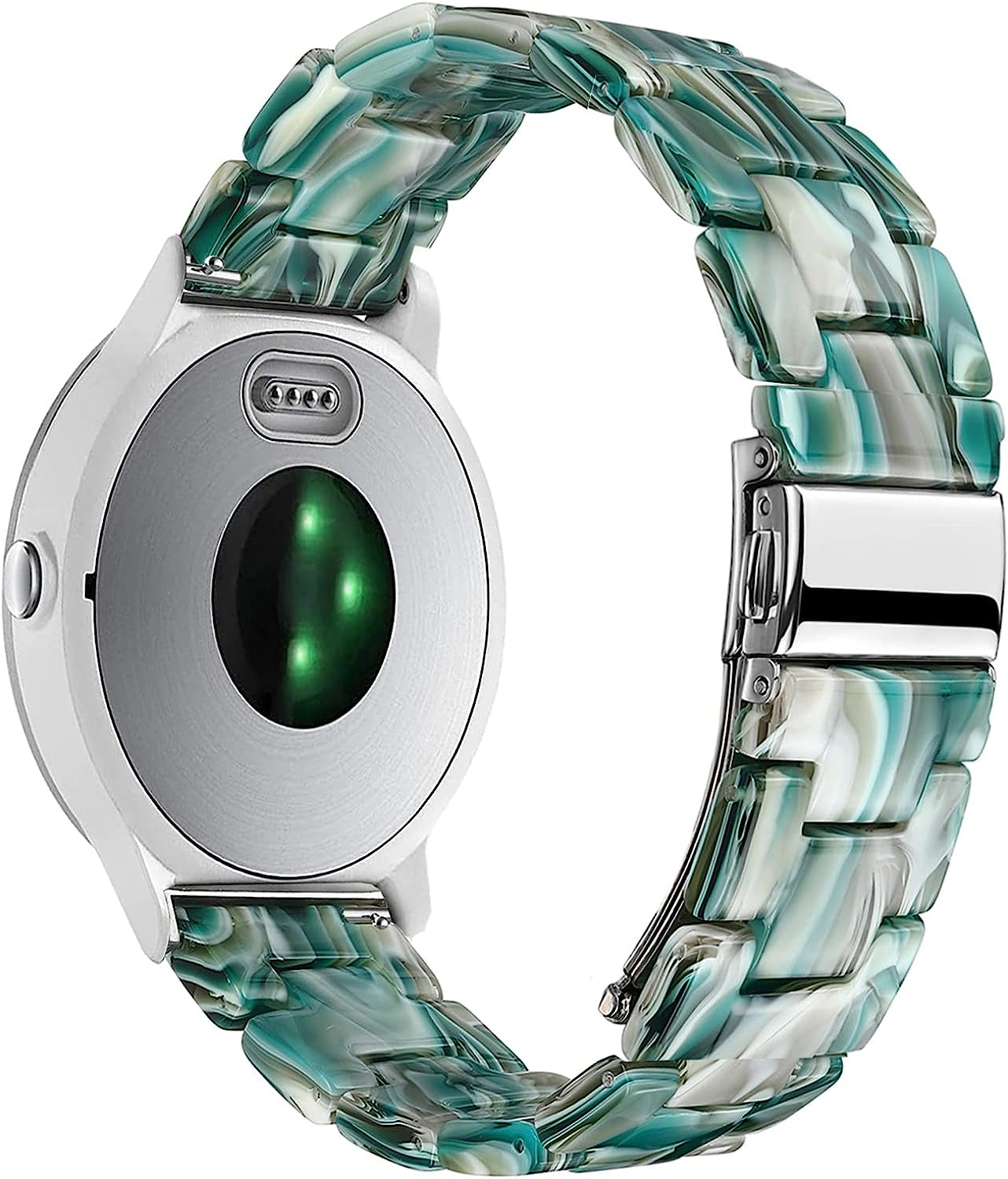 Wongeto Resin Watch Band Compatible with Garmin Vivoactive 3 Music/Forerunner 245,20Mm Women Men Fashion Bracelet Strap Compatible with Vivomove Hr/Forerunner 645 Smartwatch Wongeto Facebook Green