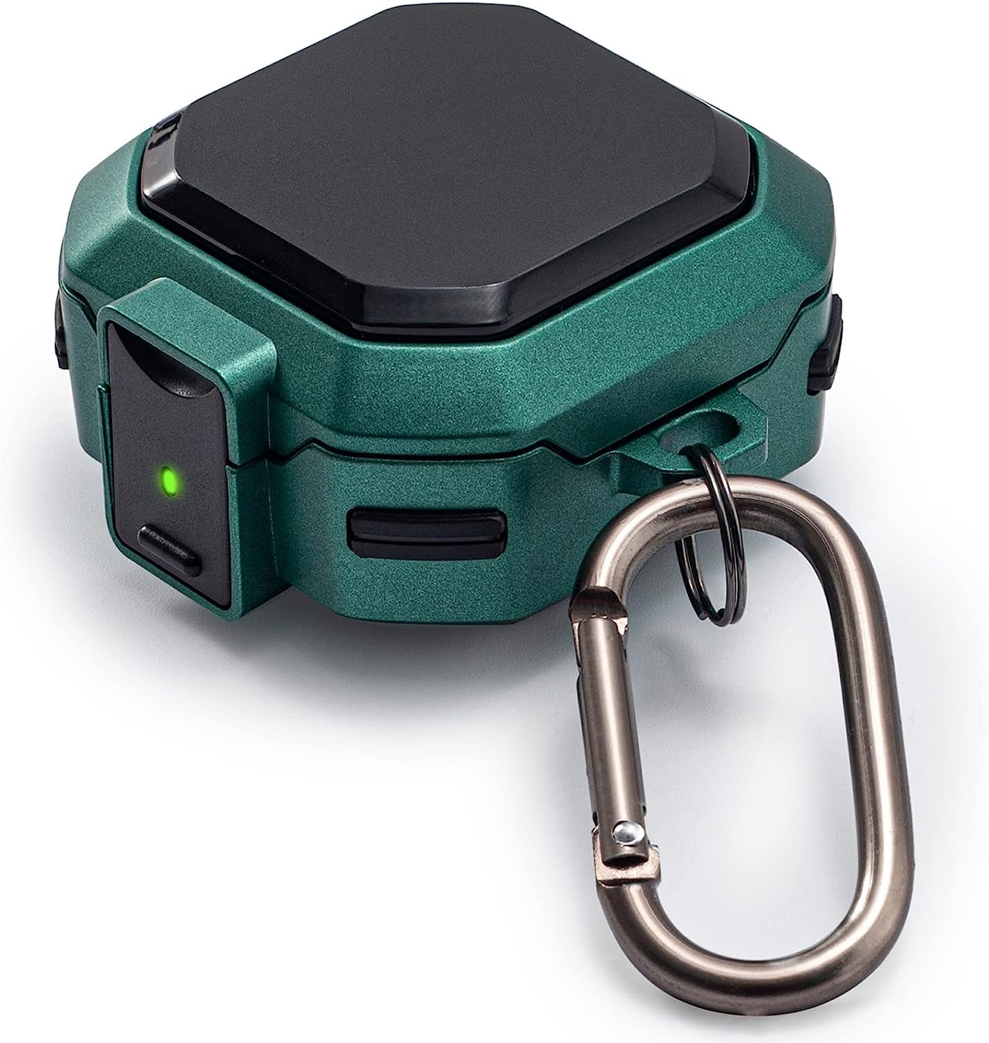 Camofit Armor Case Compatible with Samsung Galaxy Buds 2 / Galaxy Buds Pro/Galaxy Buds Live with Security Lock, Shockproof Protective Skin Cover Compatible with Samsung Earbuds with Keychain (Black) Camofit Green