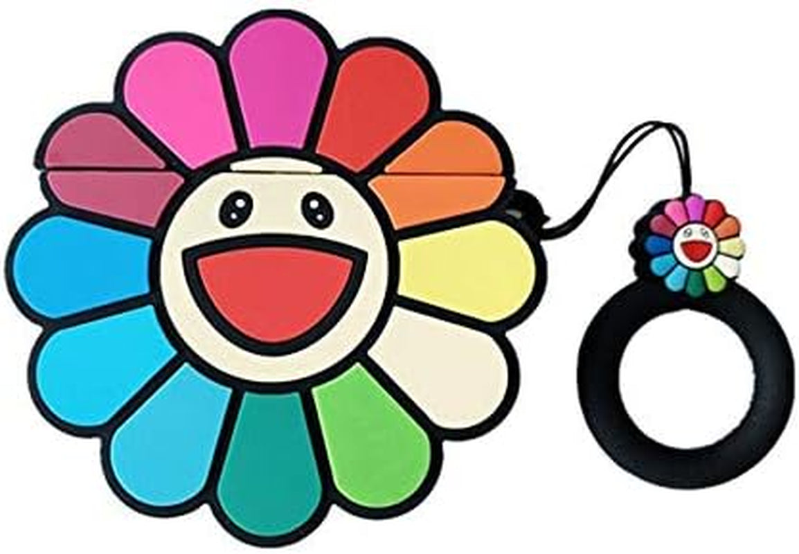 Xuyoz Airpods Case Cover, Cute 3D Cartoon Silicone Airpod Protective Skin Air Pod Case Funny Cover Airpod 2 Case with Keychain for Girls Women Men Compatible with Airpods Charging Case 1& 2 Xuyoz SunFlower