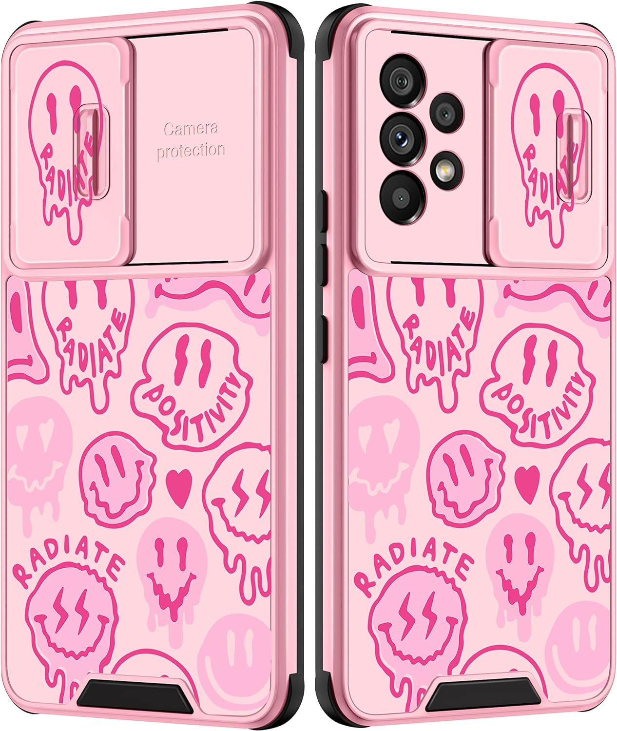 Goocrux for Samsung Galaxy A53 5G Case Skeleton for Women Girls Cute Skull Girly Phone Cover Gothic Design Aesthetic with Slide Camera Cover Funny Cool Cases for Galaxy A53 6.5'' Goocrux Fen Smiley