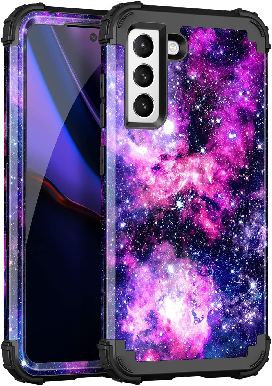 Rancase for Galaxy S21 5G Case,Three Layer Heavy Duty Shockproof Protection Hard Plastic Bumper +Soft Silicone Rubber Protective Case for Samsung Galaxy S21 5G 6.2 Inch,Purple Mandala Rancase Purple Sky