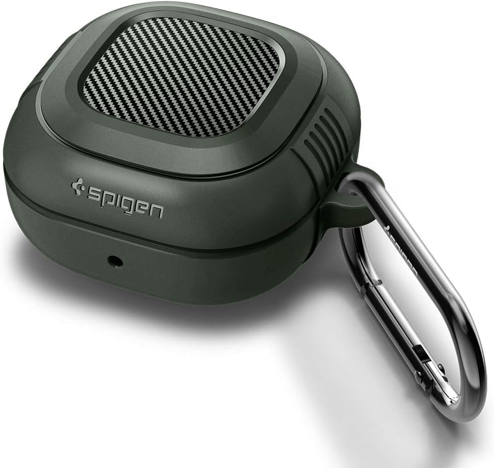 Spigen Rugged Armor Designed for Galaxy Buds2 Pro Case (2022) / Galaxy Buds 2 Case (2021) / Galaxy Buds Pro Case (2021) / Galaxy Buds Live Case (2020) - Matte Black Spigen Green